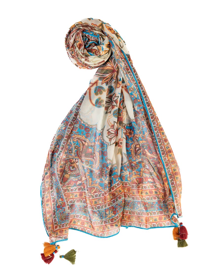 Multicolor Chiffon Stole | Jlst-S-Stl-23-2614