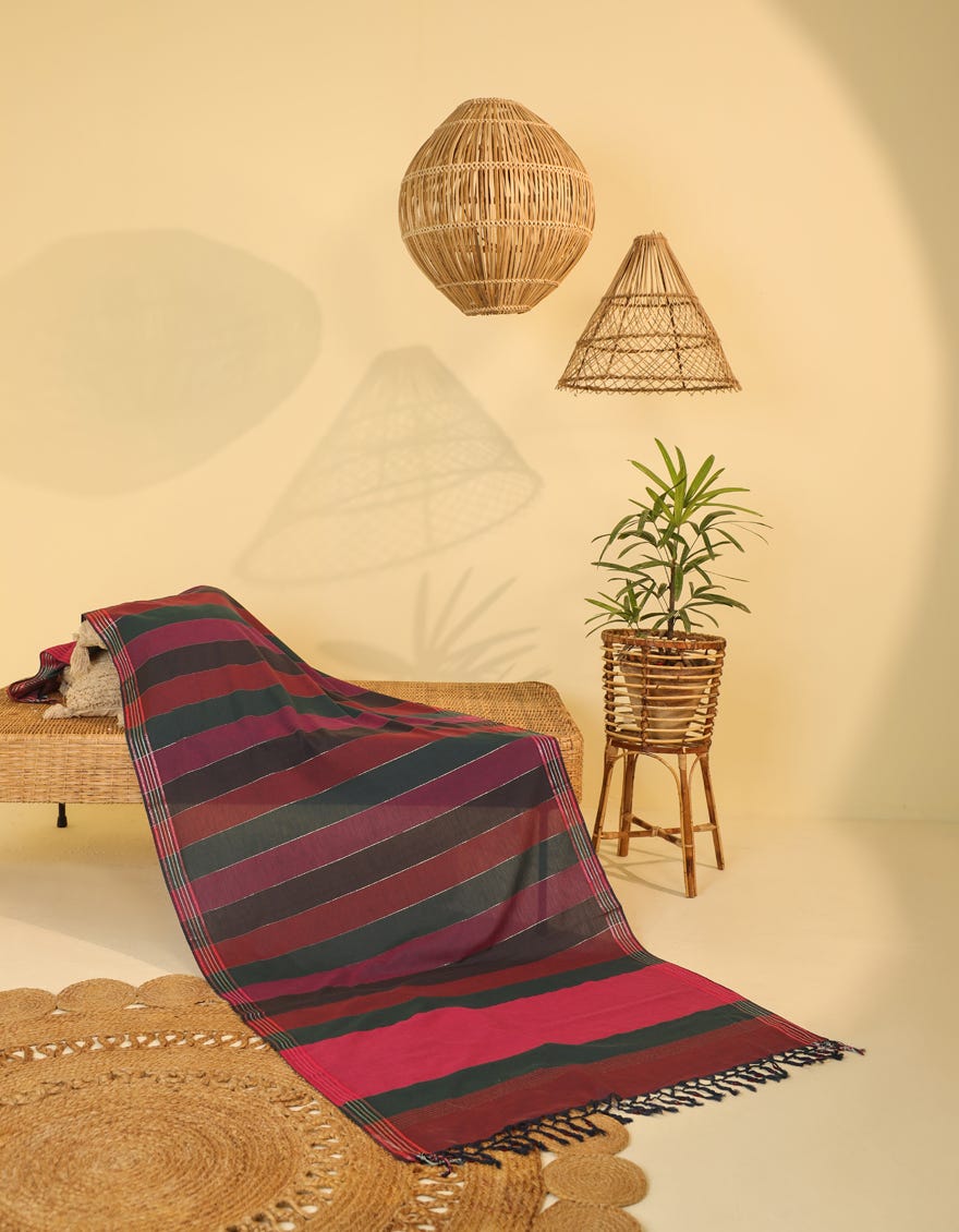 Green Handwoven-Dyed Dupatta | Jlst-S-Stl-23-2646