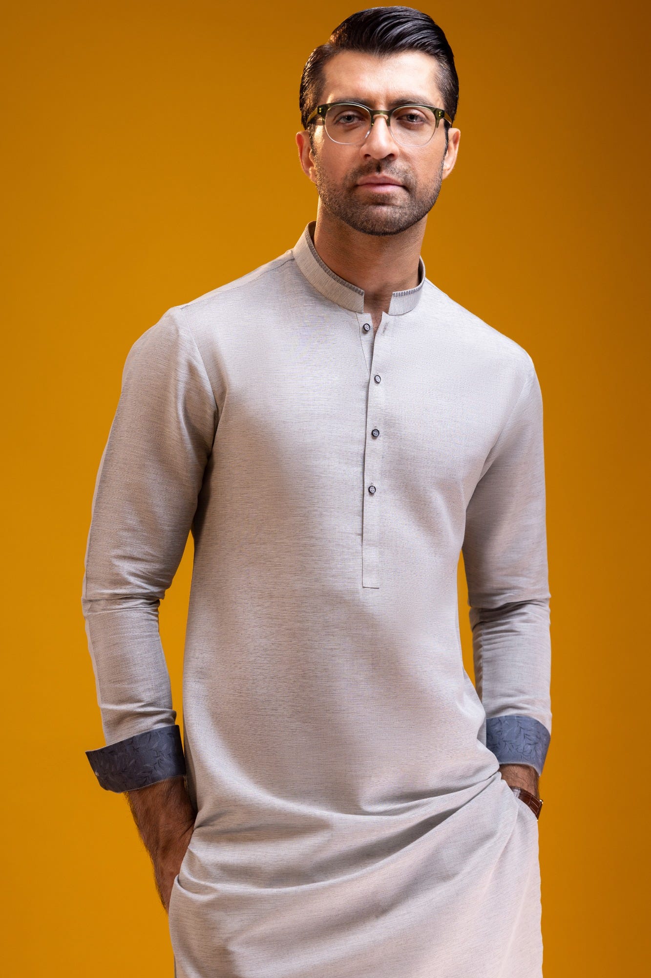 Stockholm - Light Grey Blended Kurta Trouser