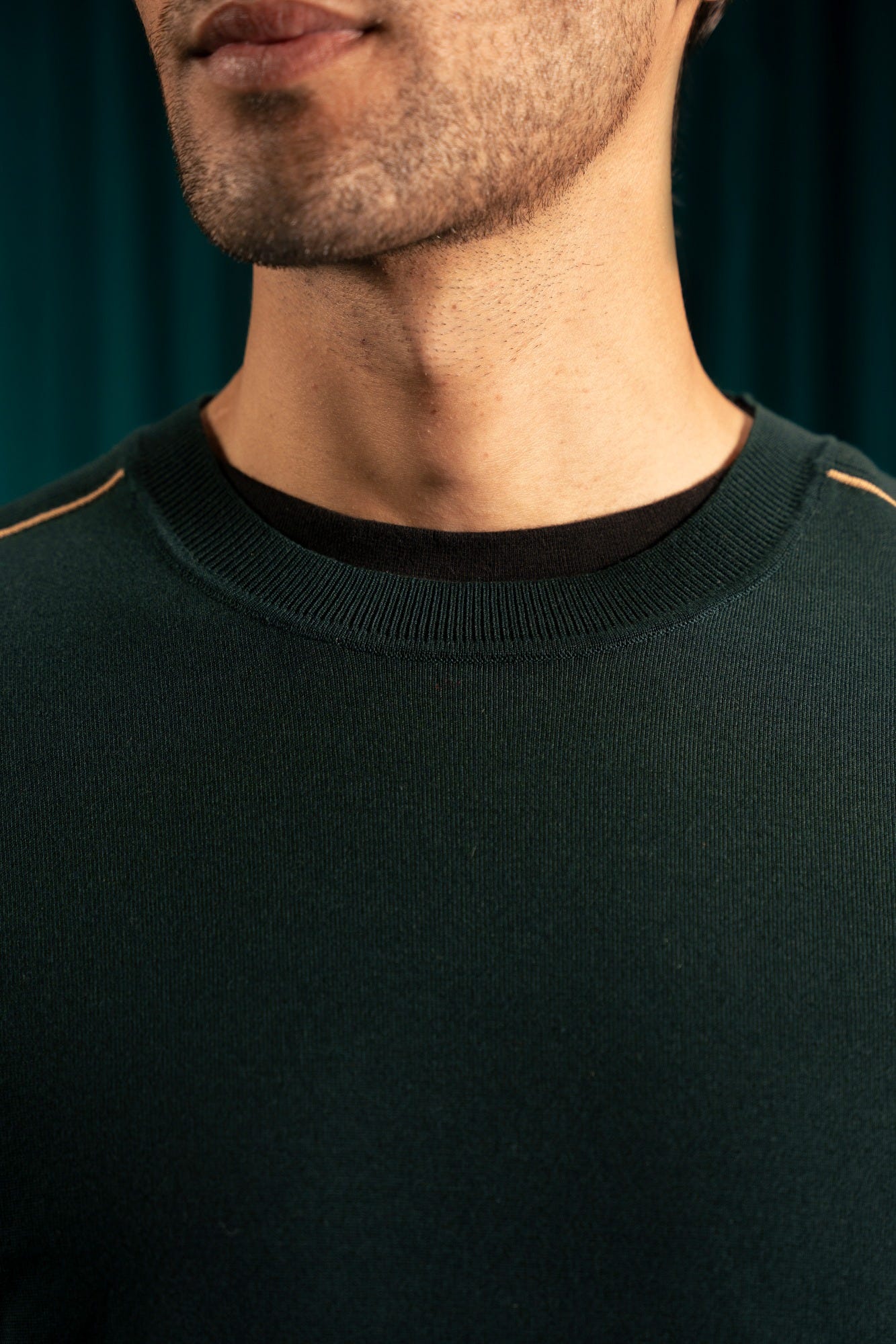 Green Lyocell Crew Neck Sweater | Cc Swt 0014
