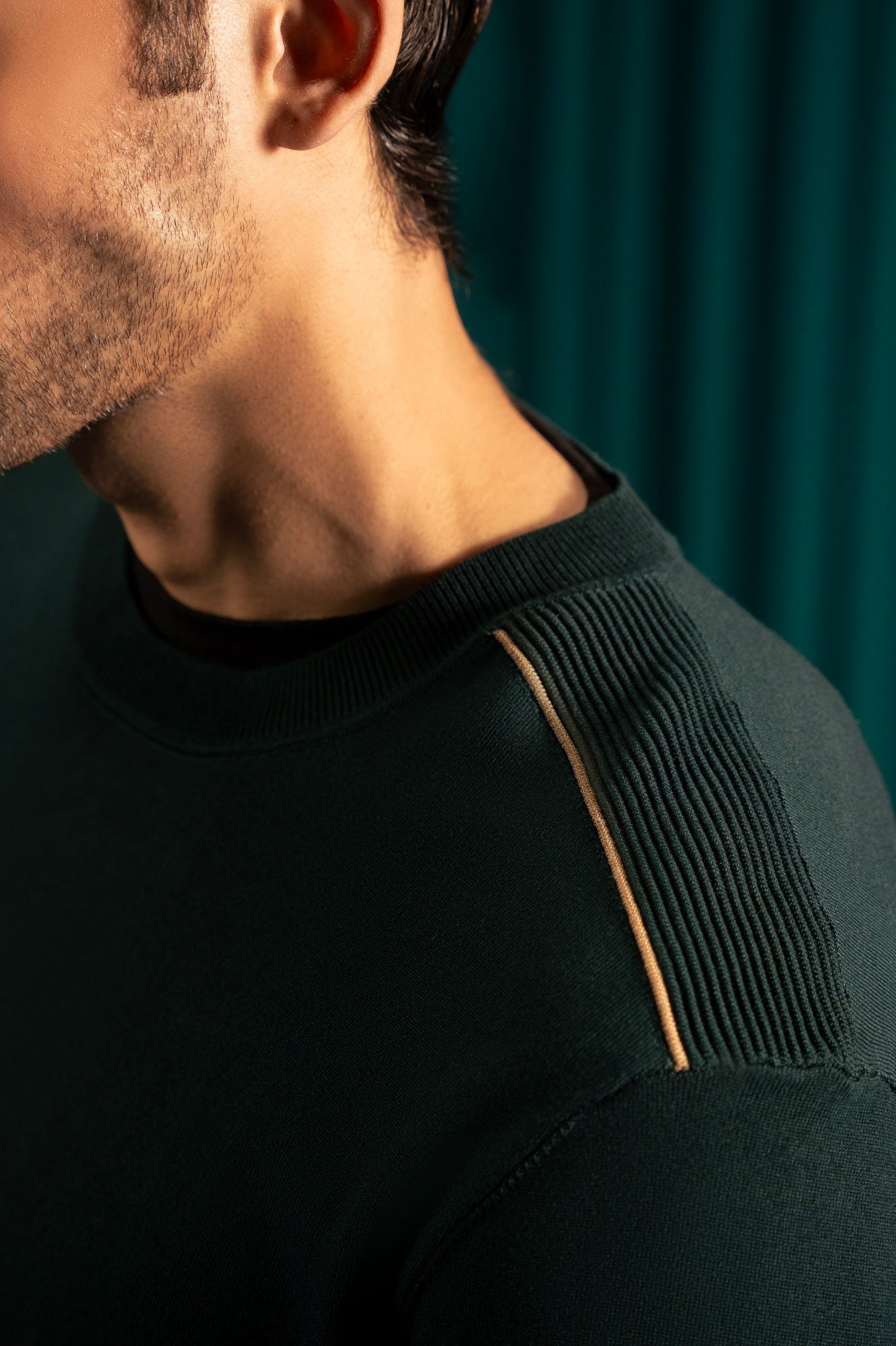 Green Lyocell Crew Neck Sweater | Cc Swt 0014