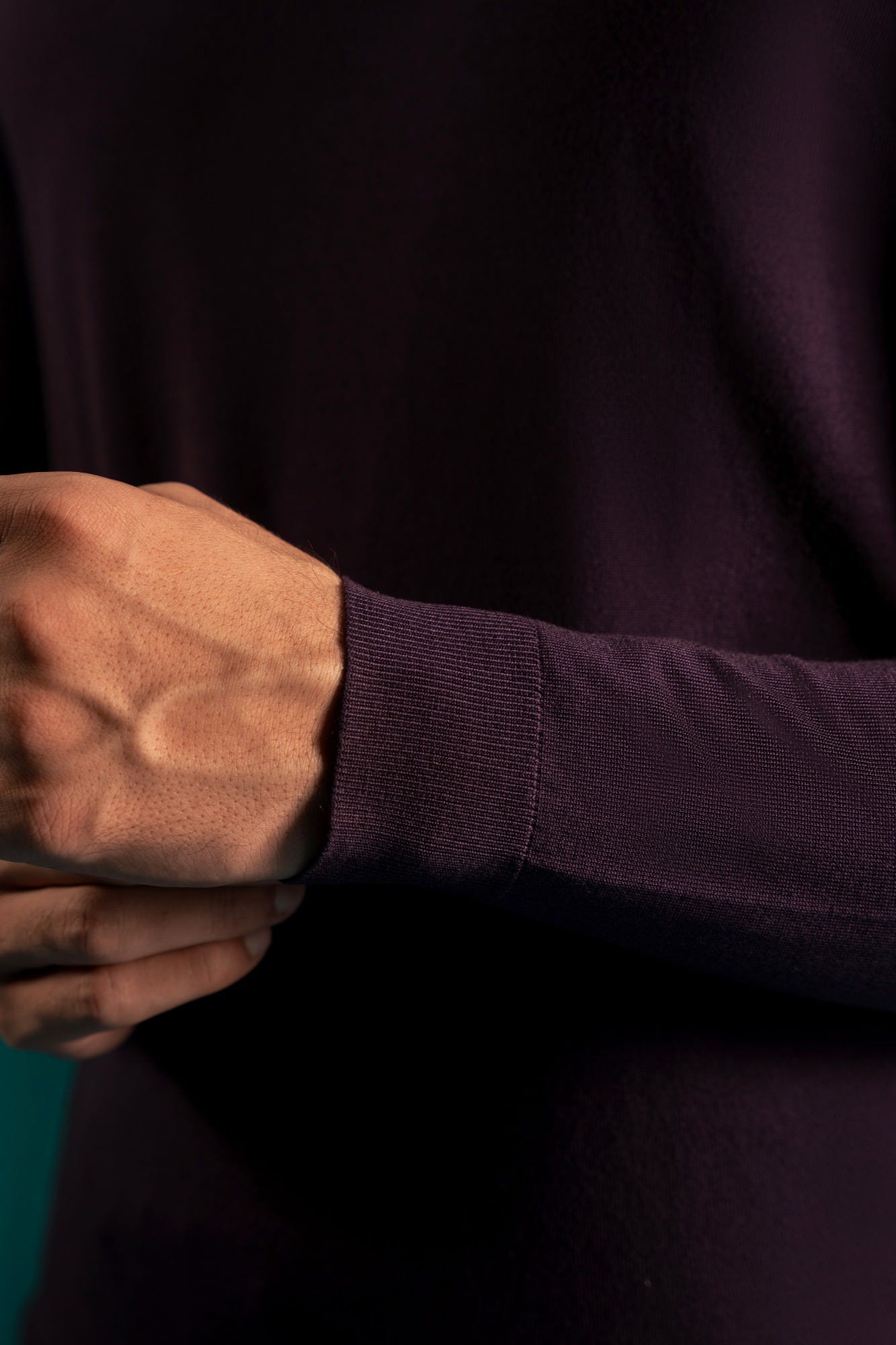 Purple Lyocell Crew Neck Sweater | Cc Swt 0015