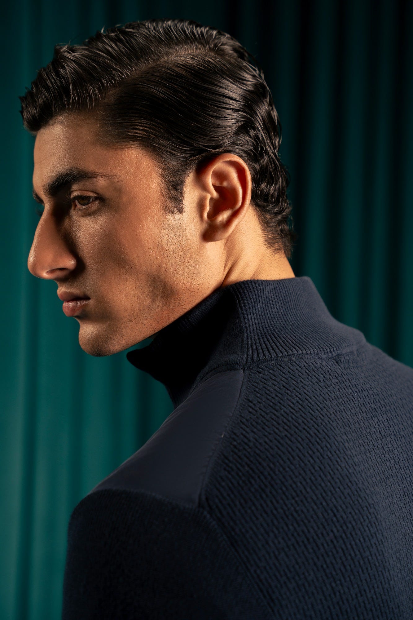 Navy Cotton Hi Fashion Jacket | Cc Swt 0025
