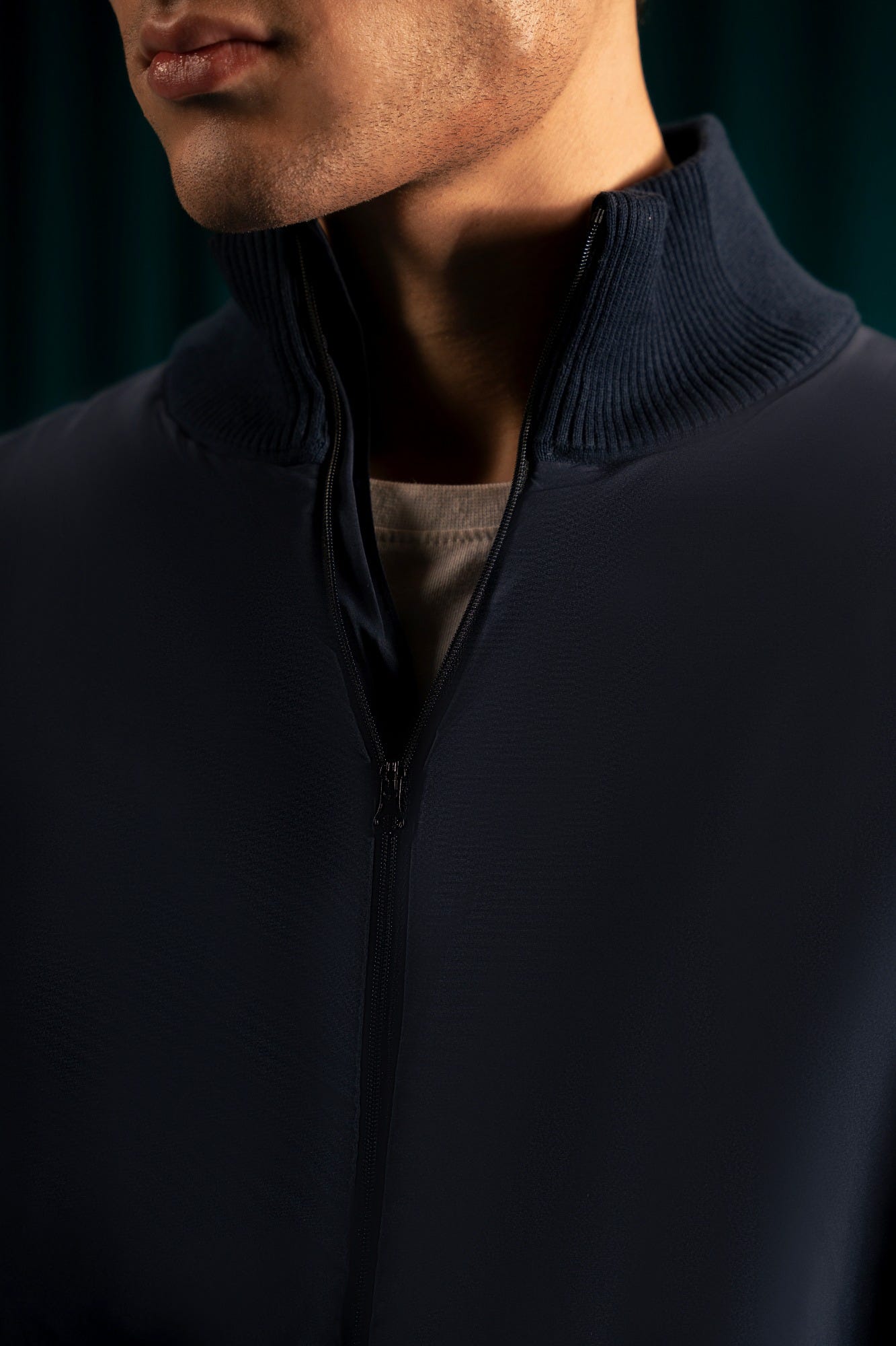 Navy Cotton Hi Fashion Jacket | Cc Swt 0025
