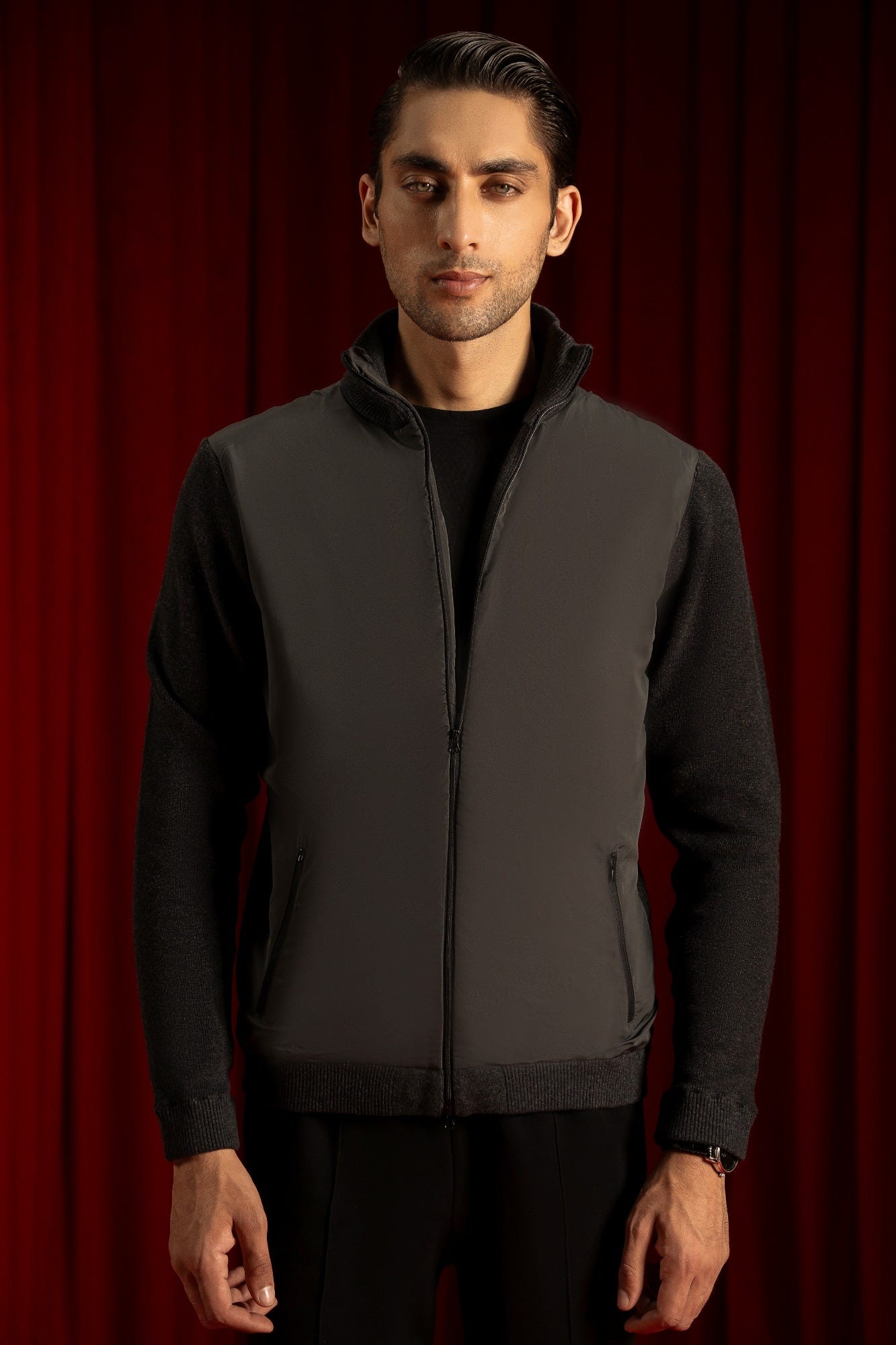 Dark Heather Cotton Hi Fashion Jacket | Cc Swt 0026