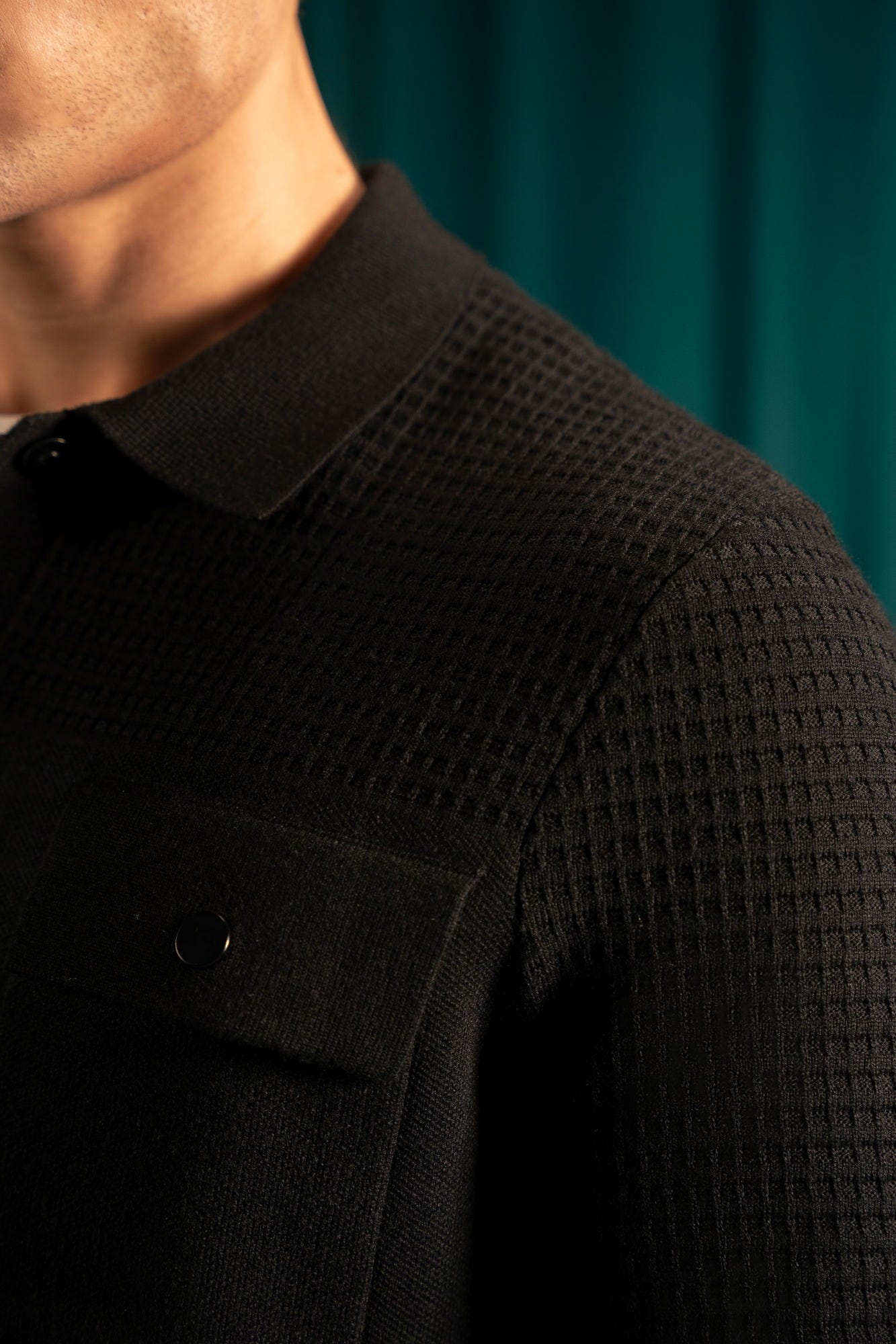 Black Viscose Half Zipper Sweater | Cc Swt 0030