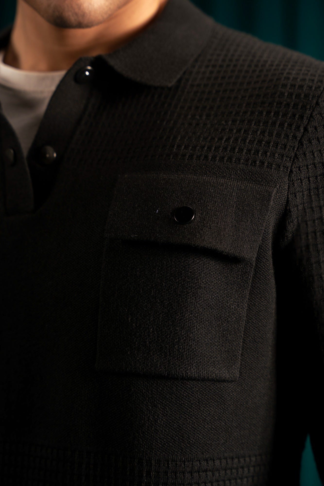 Black Viscose Half Zipper Sweater | Cc Swt 0030