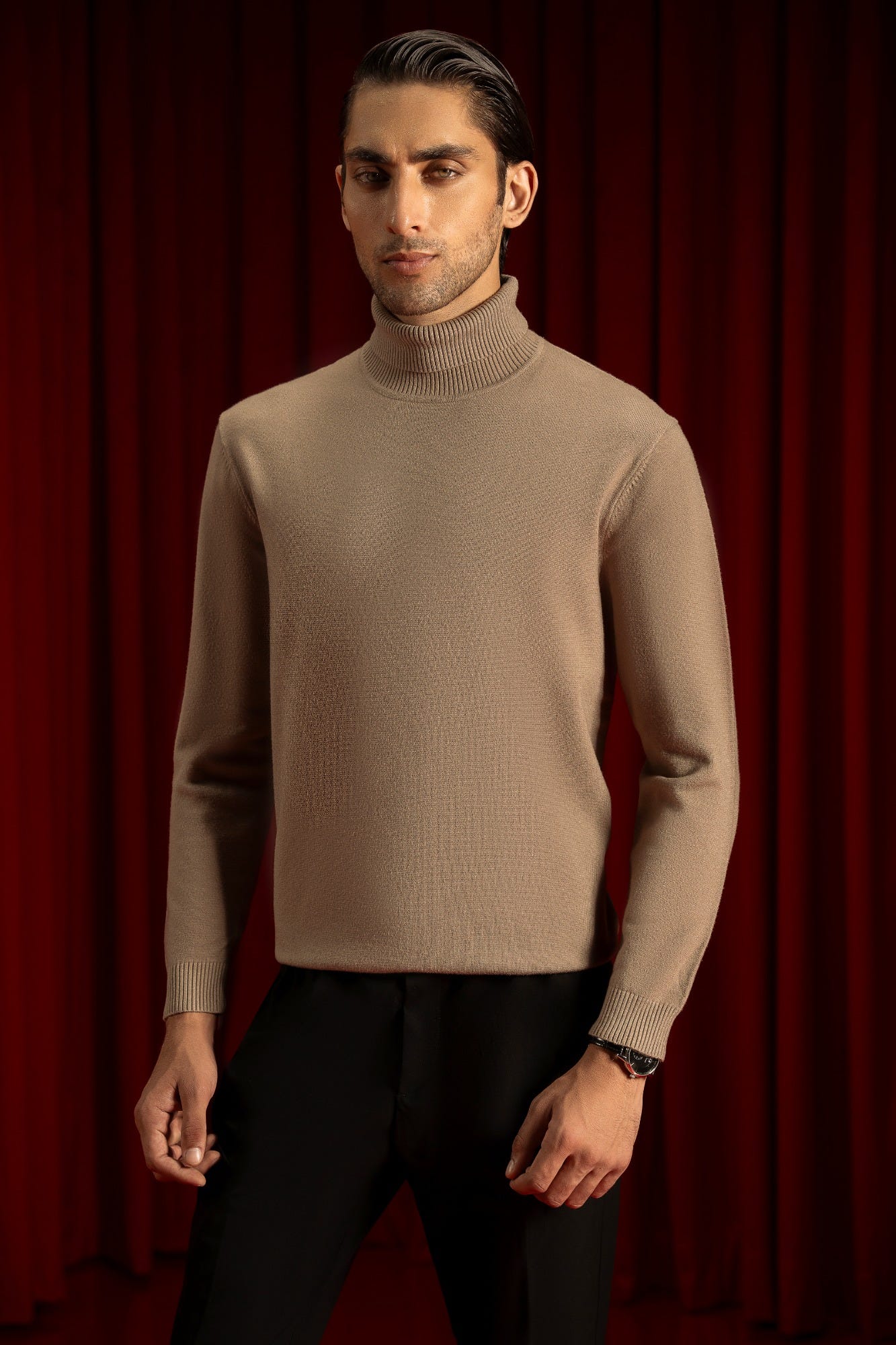 Sand Turtleneck Sweater | Cc Swt 0031
