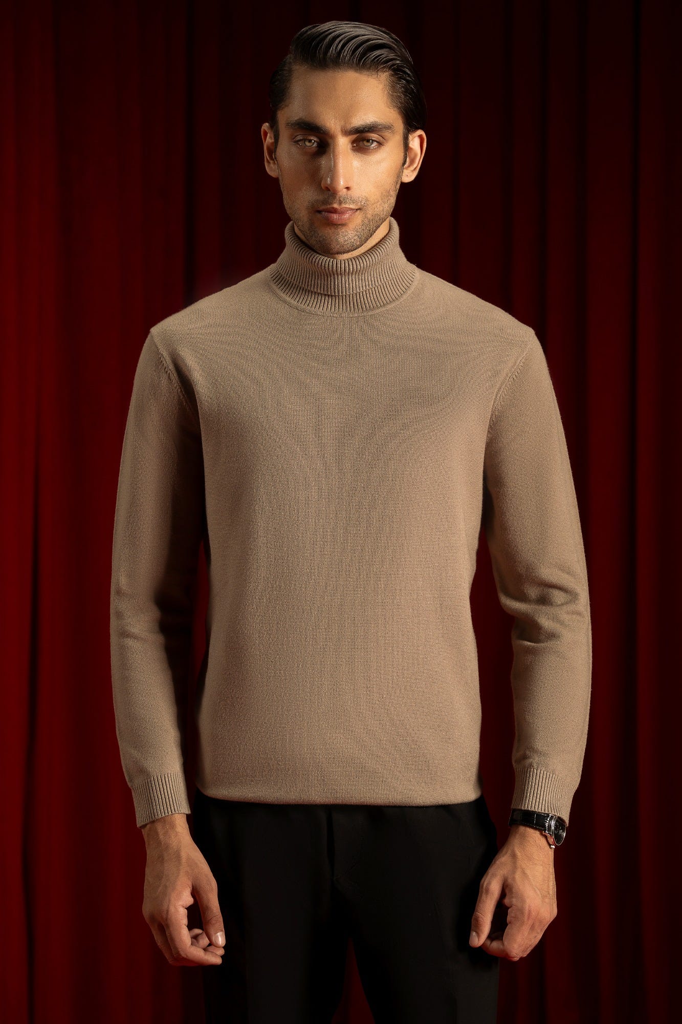 Sand Turtleneck Sweater | Cc Swt 0031