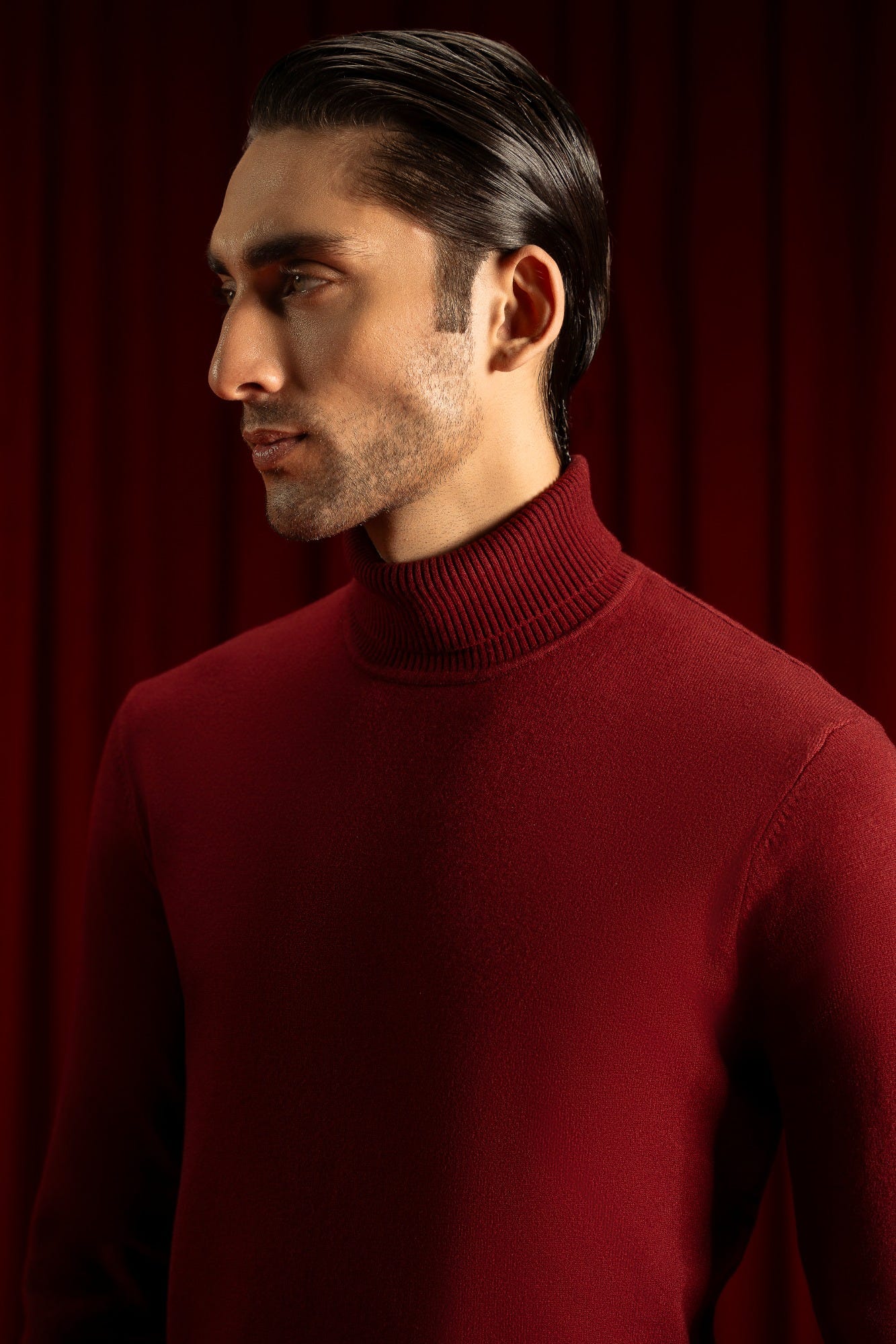 Burgundy Turtleneck Sweater | Cc Swt 0032