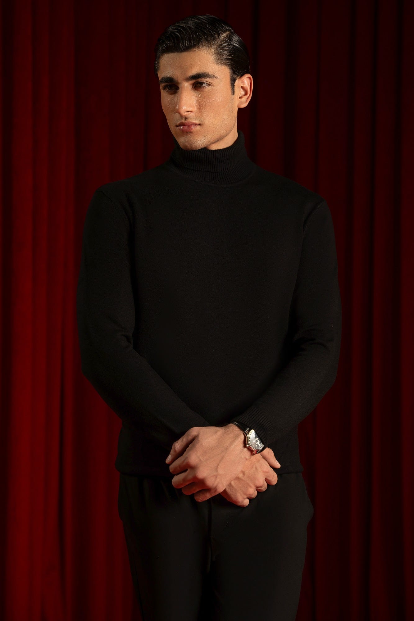 Black Turtleneck Sweater | Cc Swt 0033