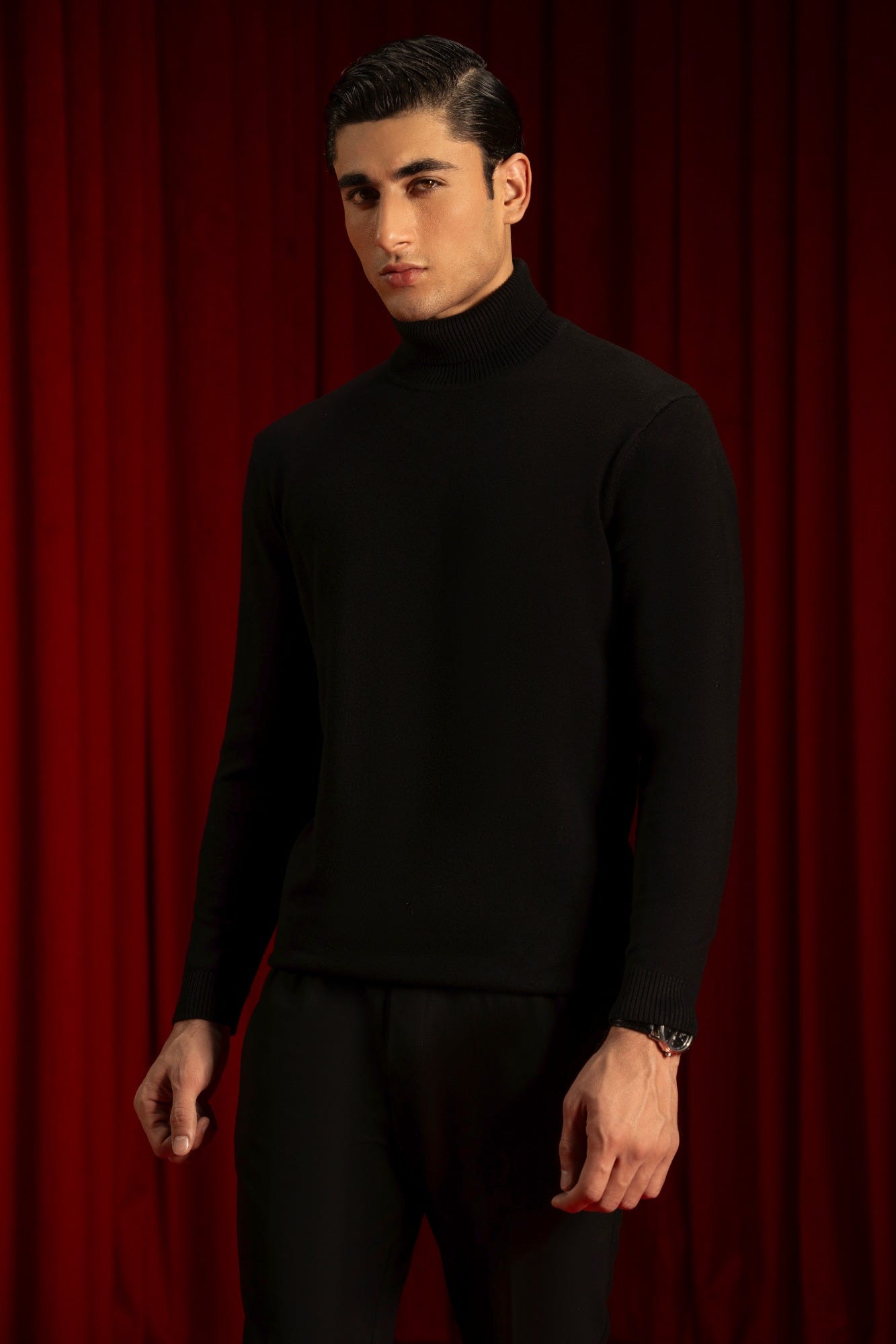 Black Turtleneck Sweater | Cc Swt 0033