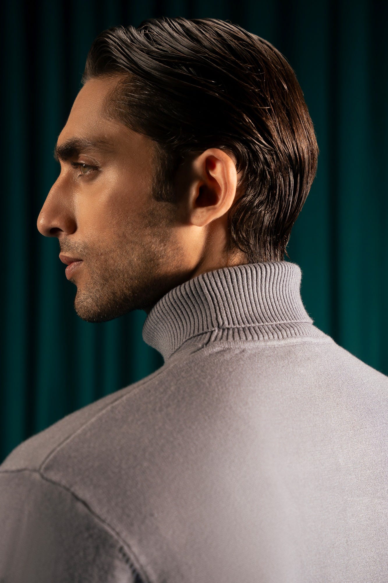 Light Grey Turtleneck Sweater | Cc Swt 0036