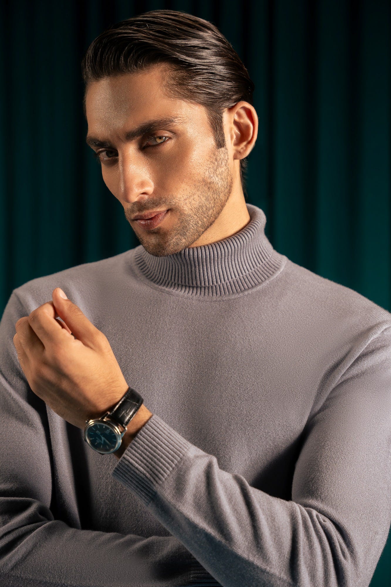 Light Grey Turtleneck Sweater | Cc Swt 0036