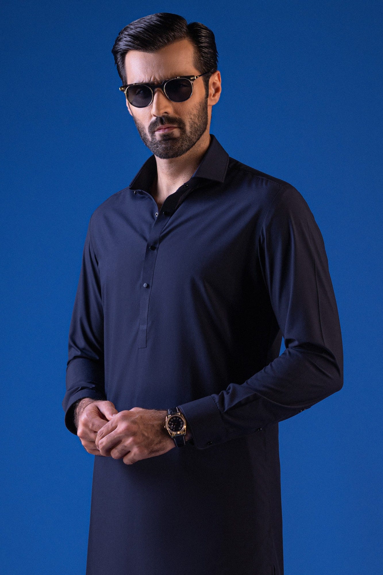 Tacoma - Navy Blended Kameez Shalwar