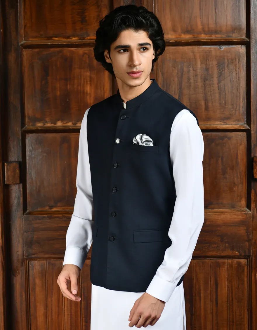 NAVY BLUE SUITING WAISTCOAT