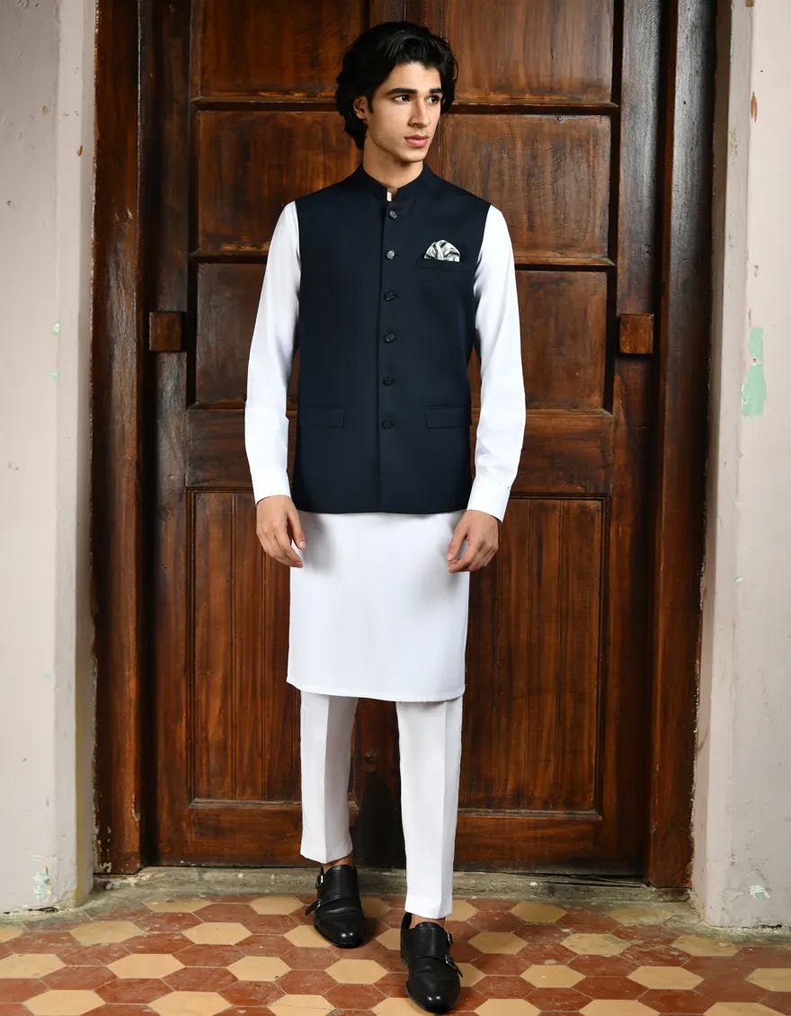 NAVY BLUE SUITING WAISTCOAT