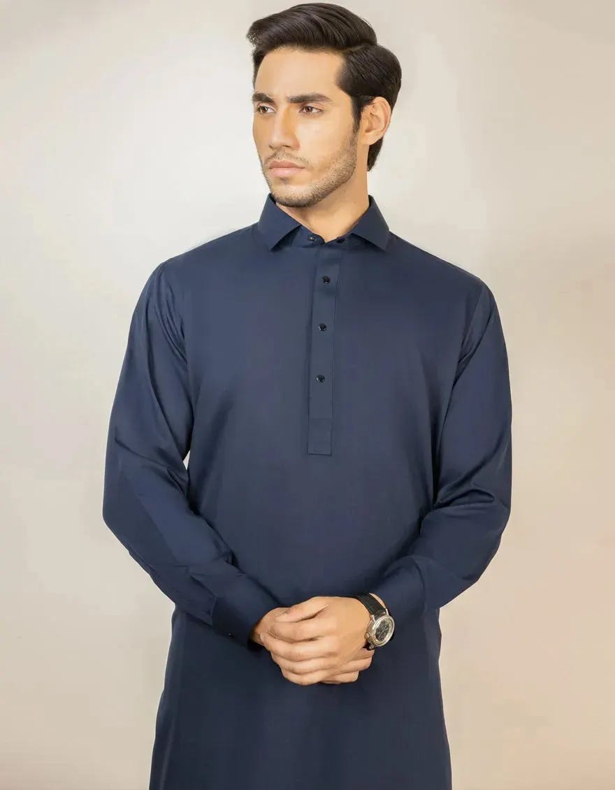 NAVY BLUE CASUAL KAMEEZ SHALWAR
