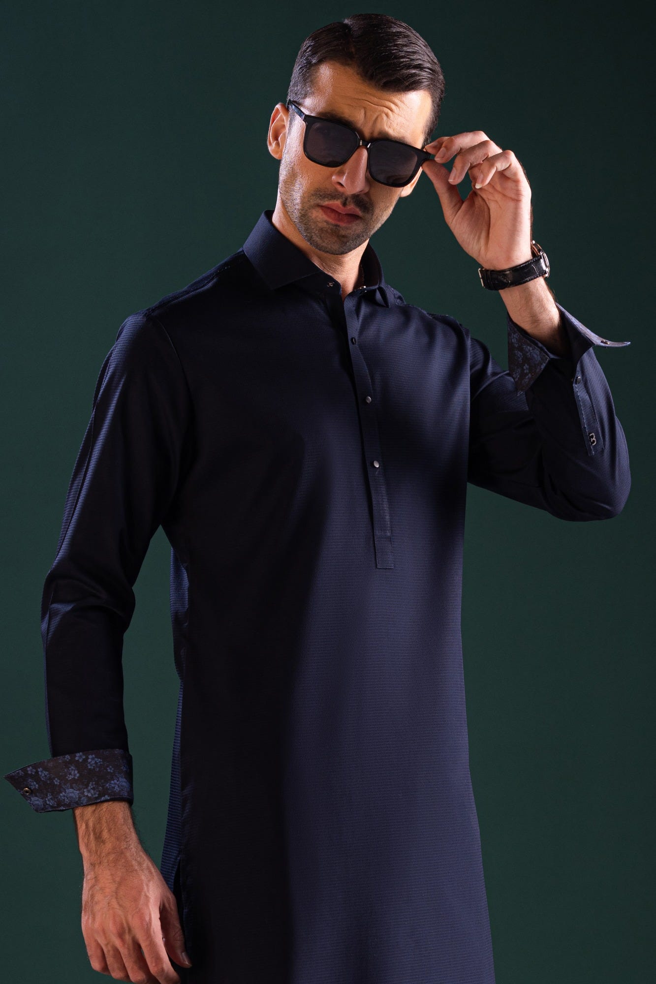 Vanderhoof - Navy Blue Cotton Kameez Shalwar