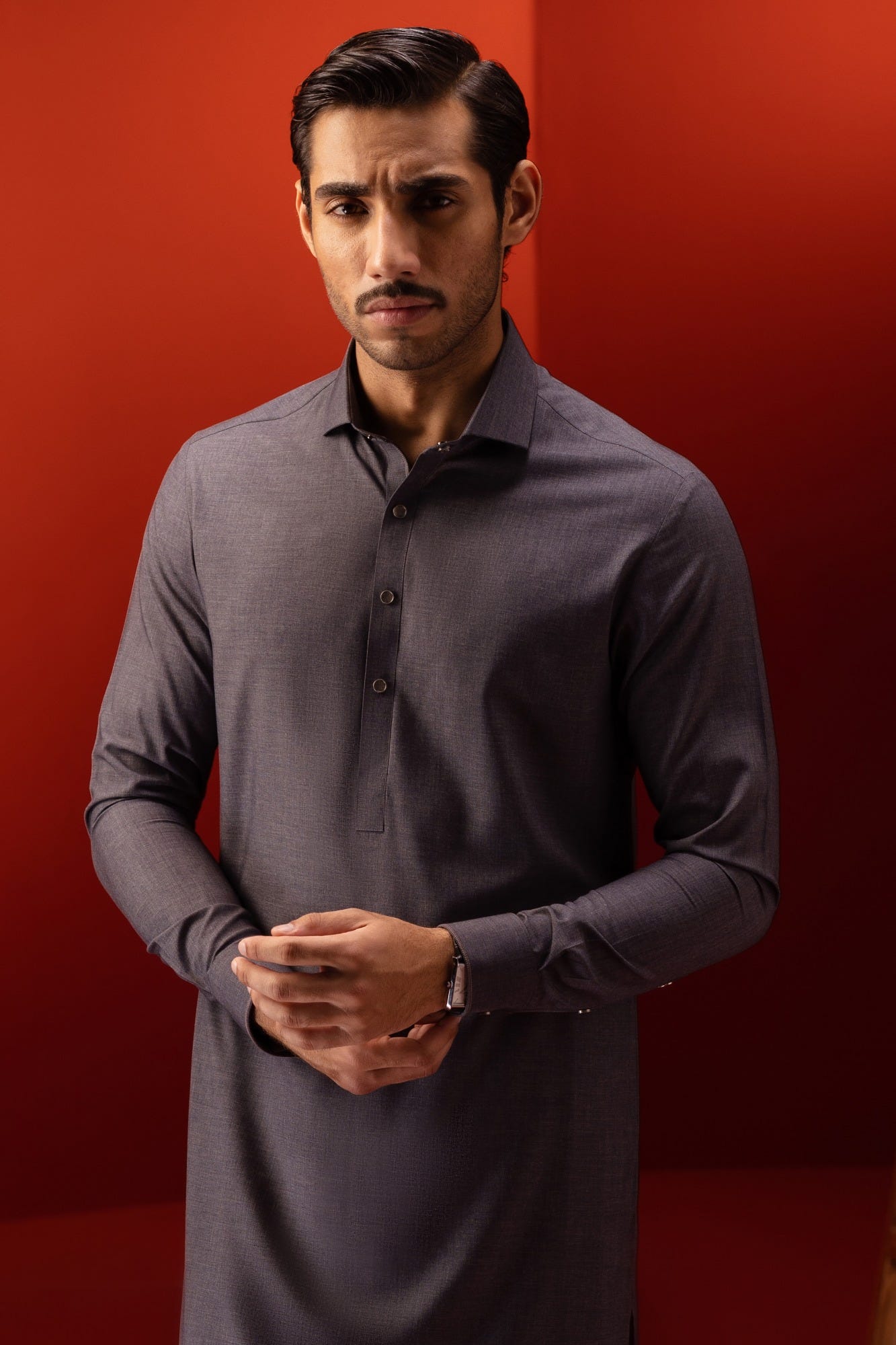 Vienna - Charcoal Blended Kameez Shalwar