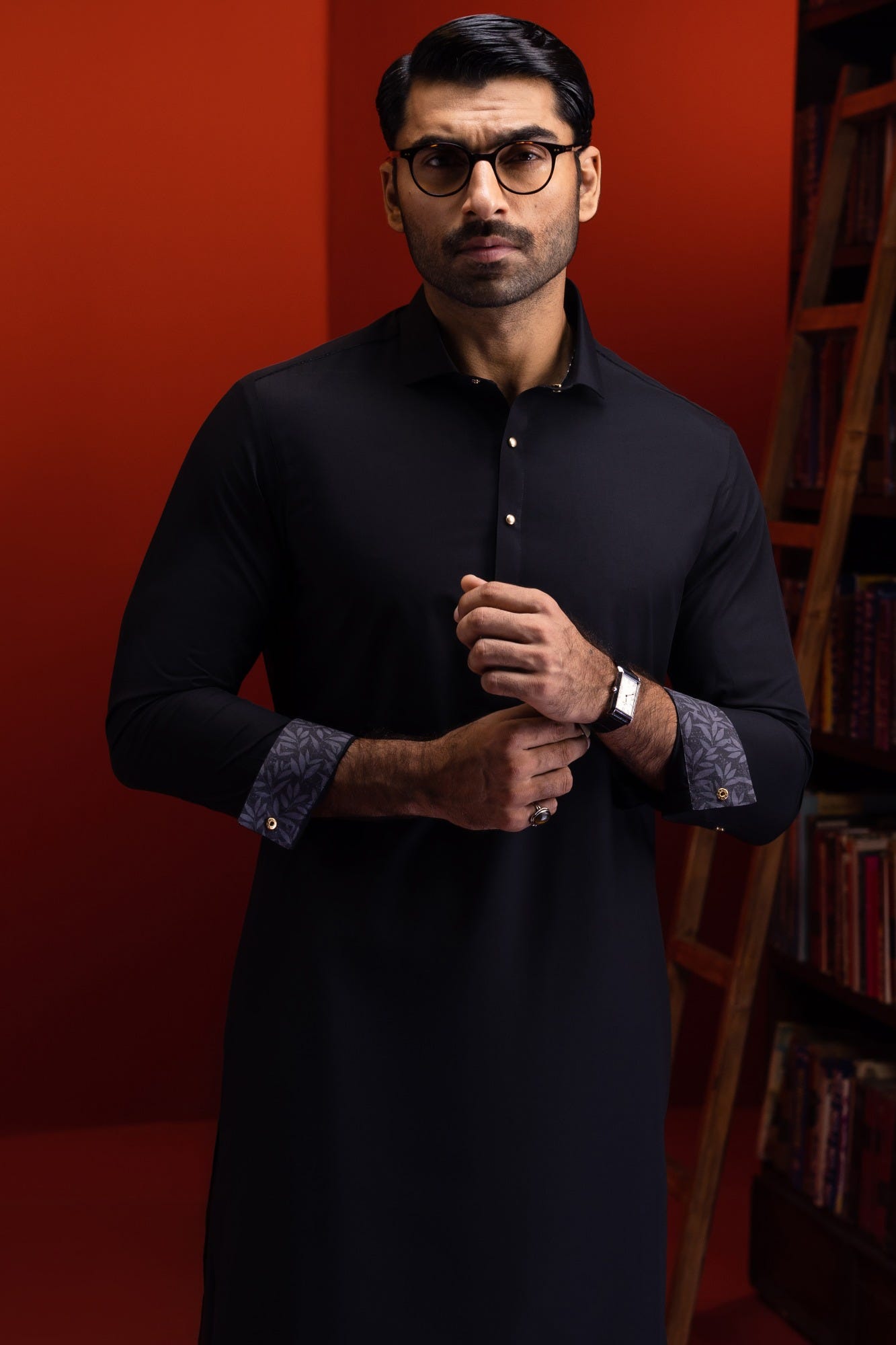 Wales - Black Blended Kameez Shalwar