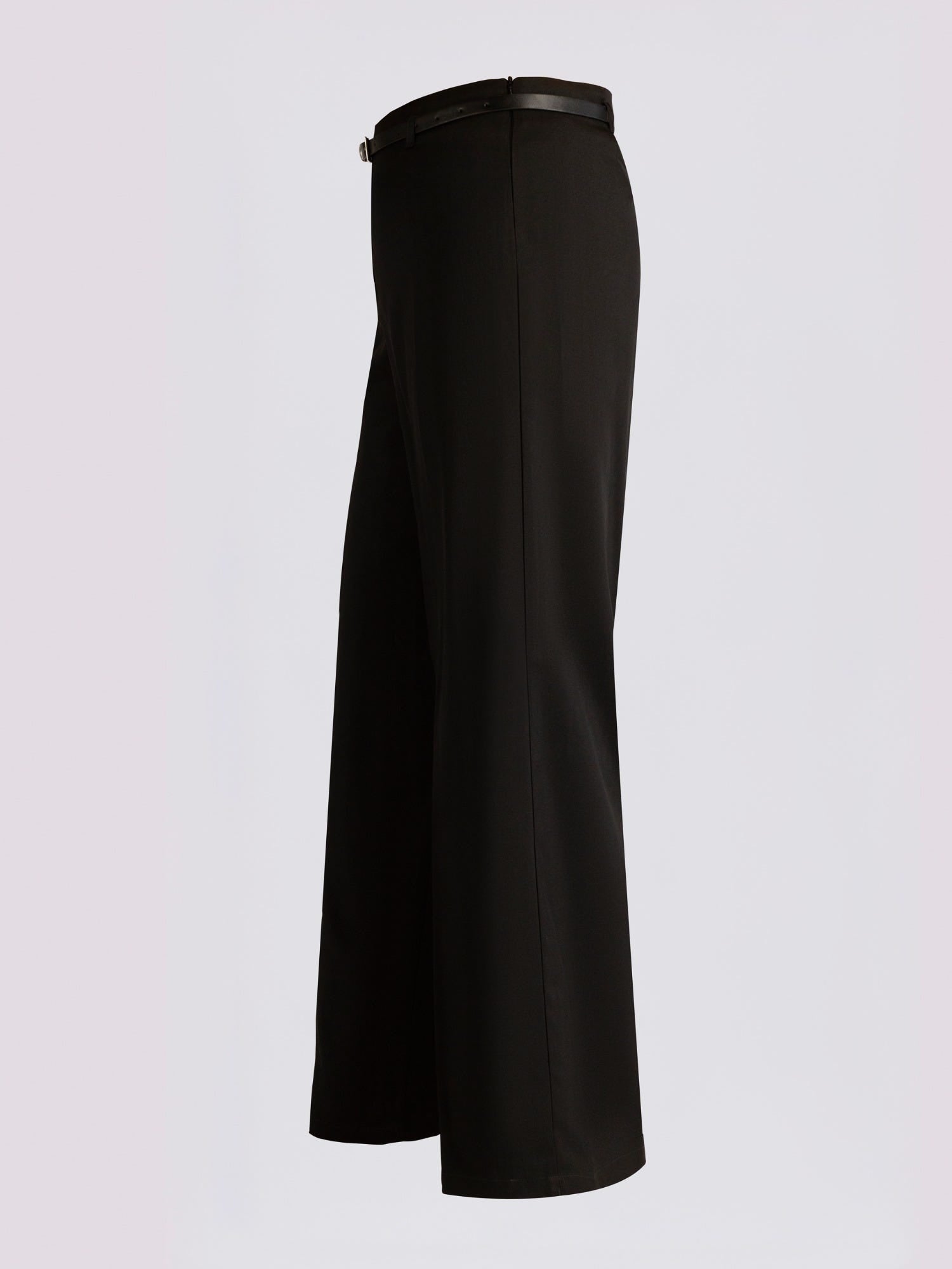 Black High Waist Belted Trousers