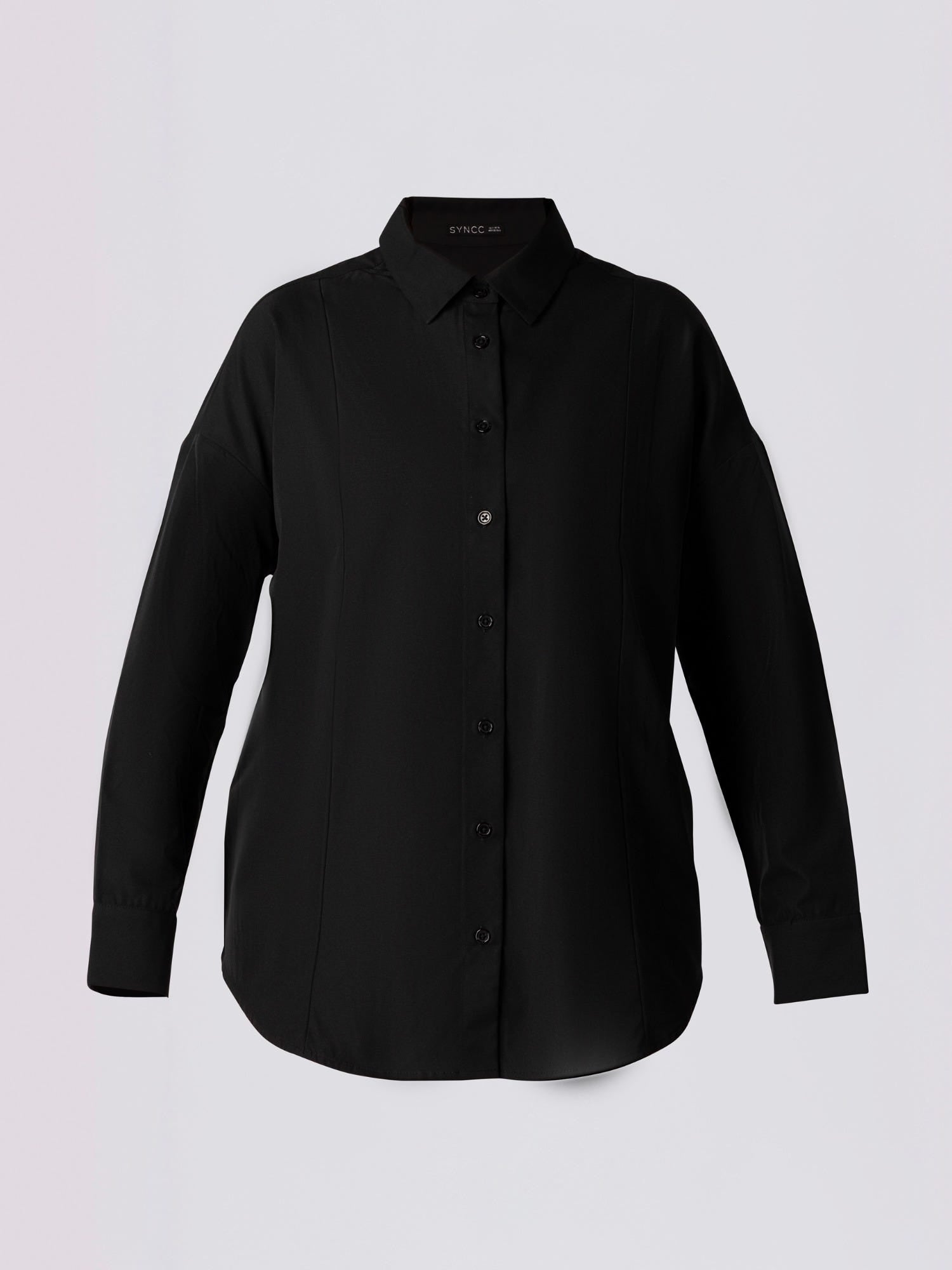 Black Lace-Up Back Blouse