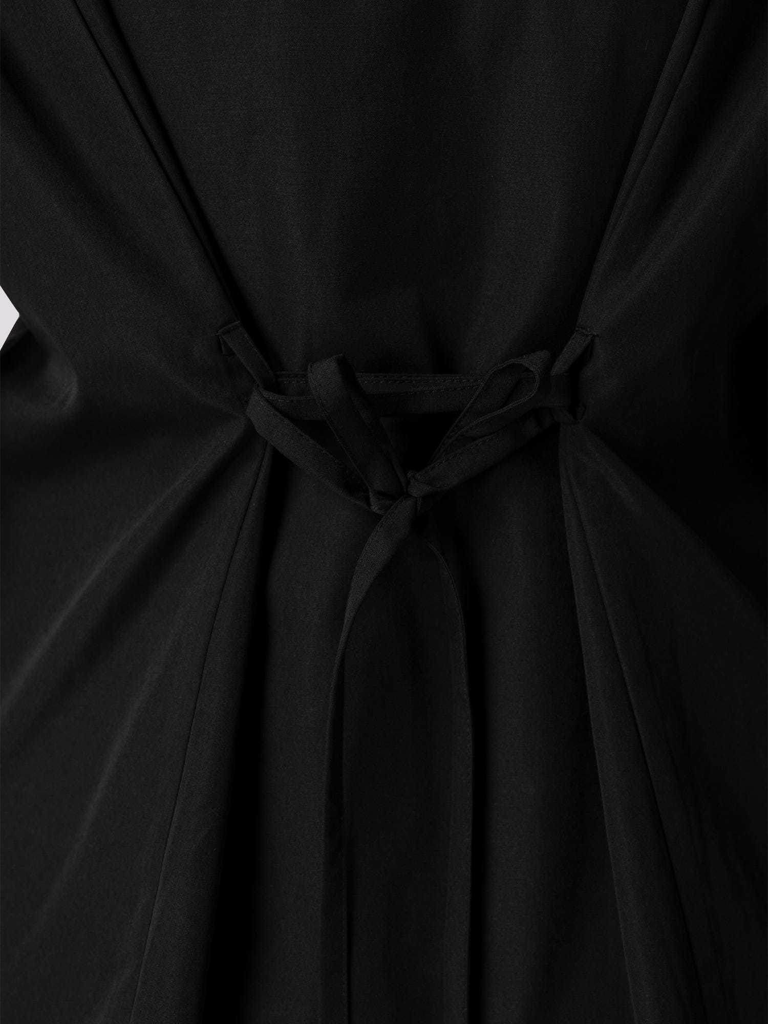 Black Lace-Up Back Blouse