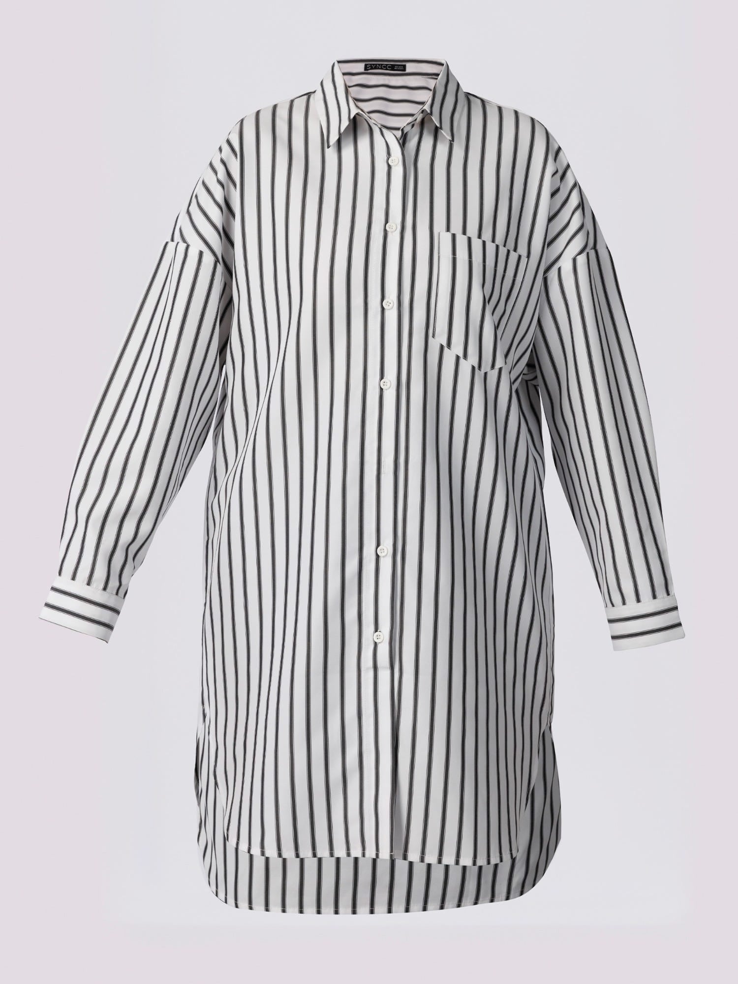 White Bar Stripe Shirt