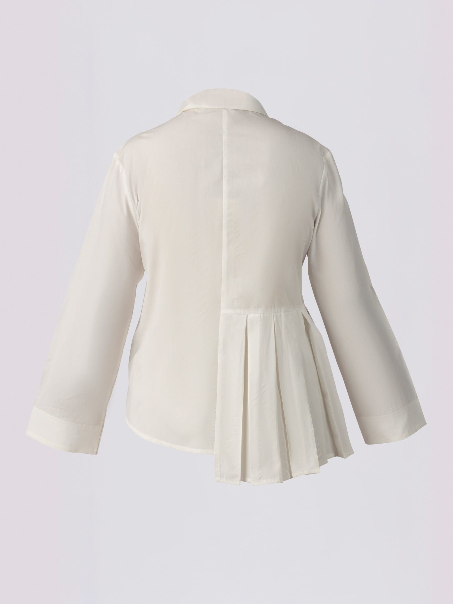White Pleat-Perfect High-Low Blouse