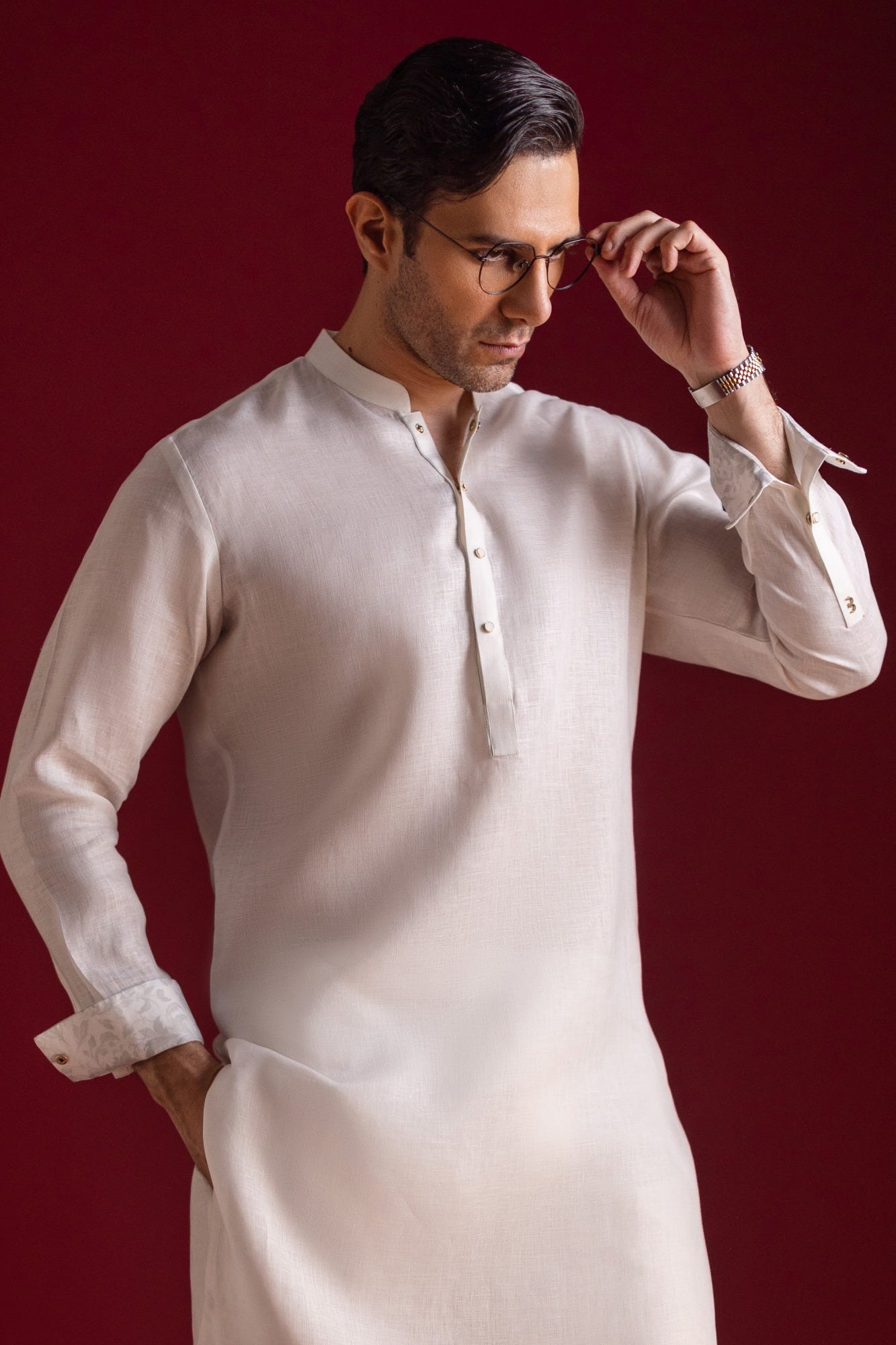 Wexford - Milky White Linen Kurta Trouser