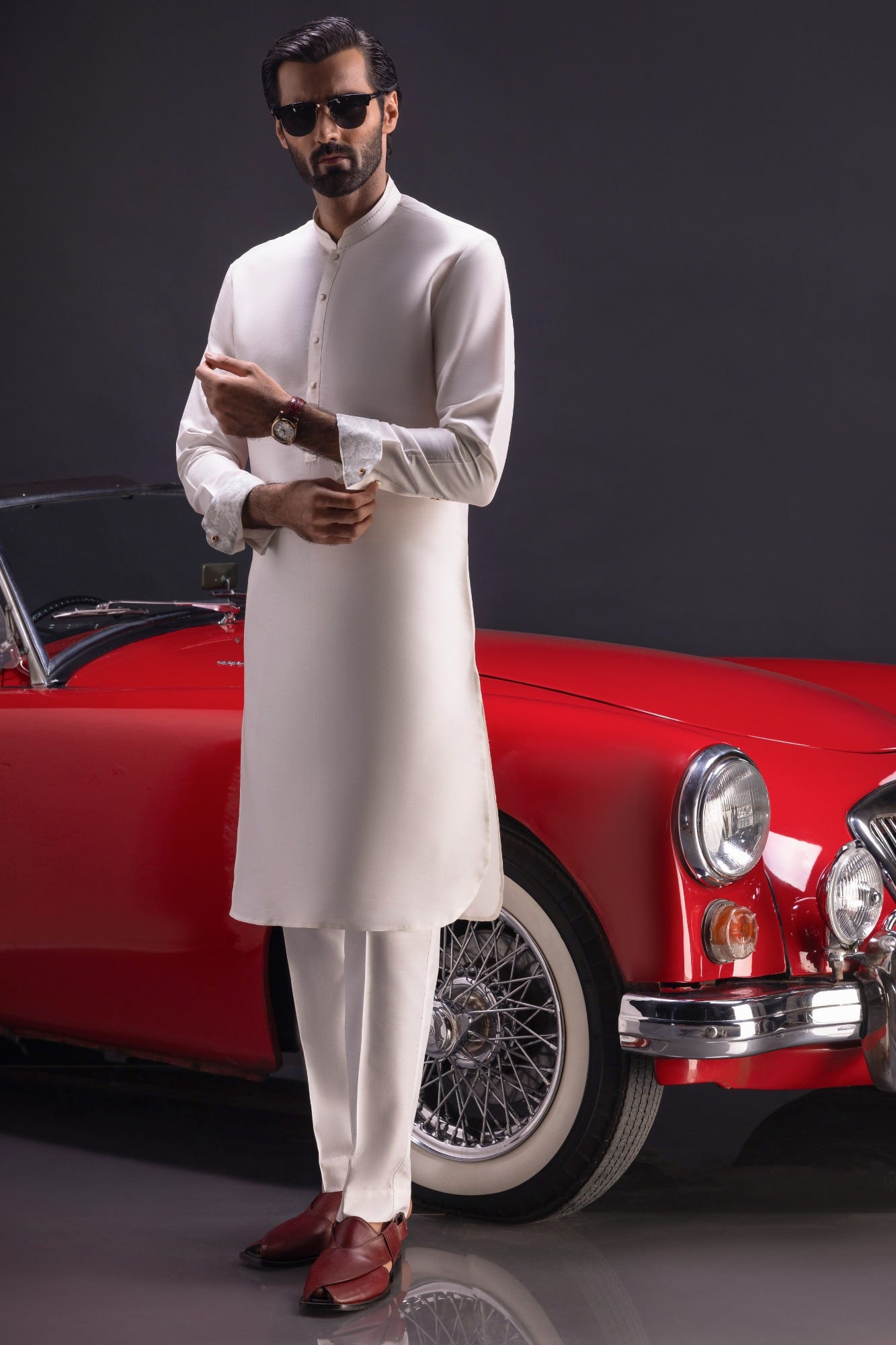 Athens - Off White Blended Kurta Trouser