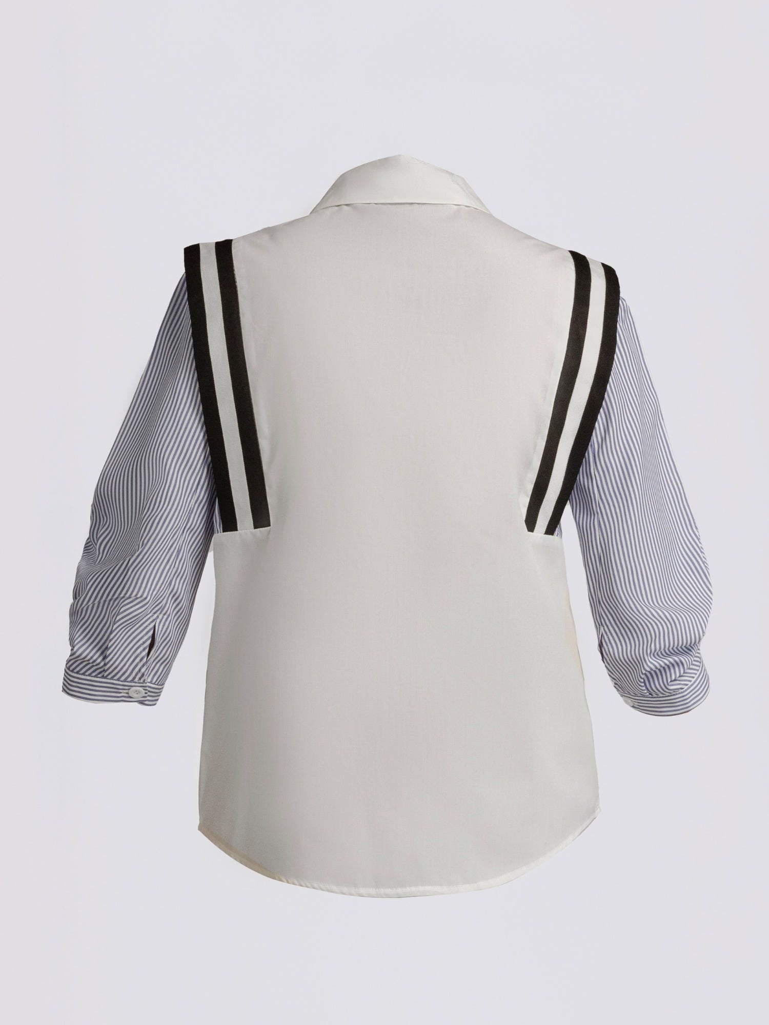 Multi-Block Tuxedo Stripe Blouse
