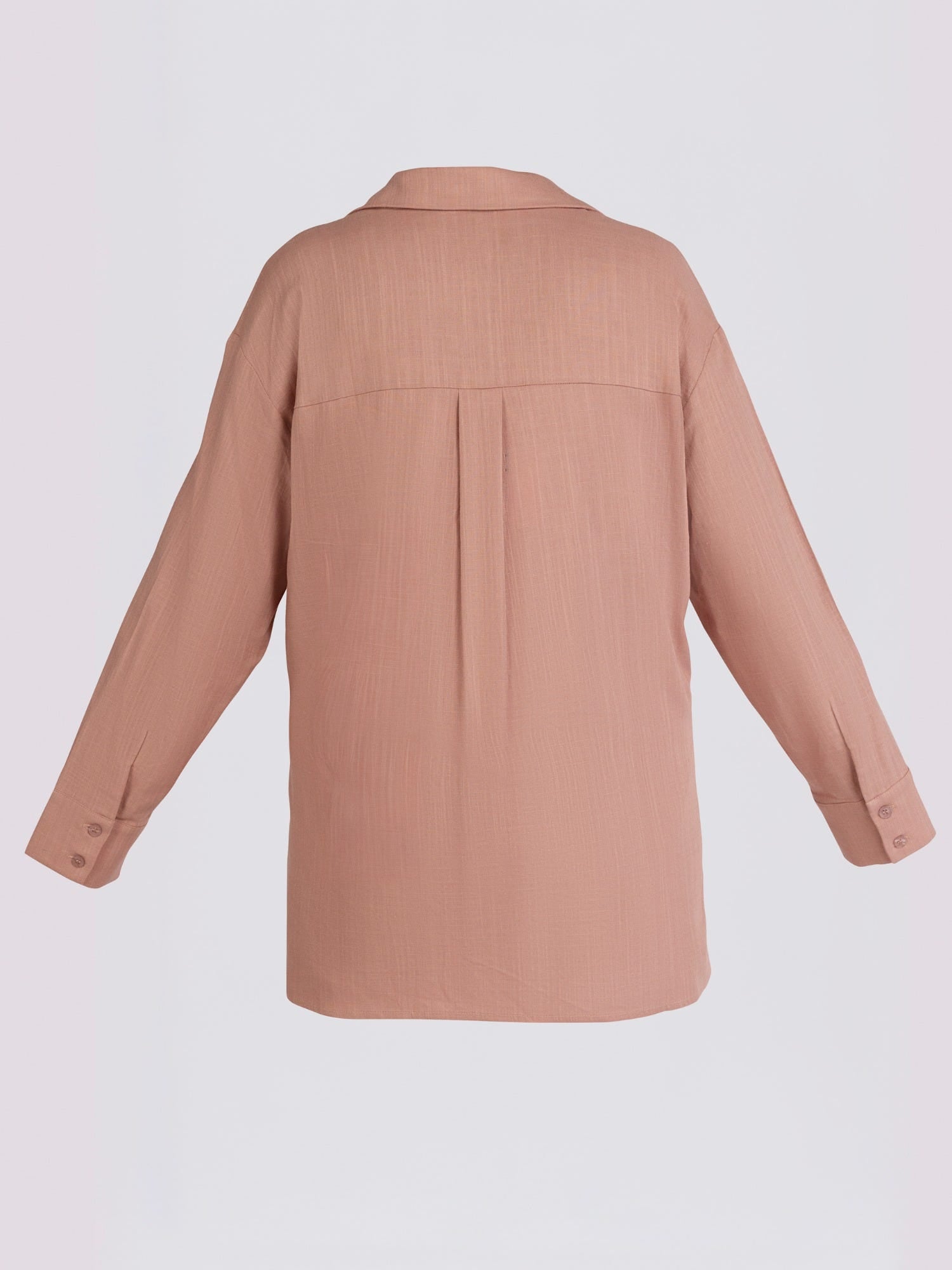 Tea Pink Draped Side-Tie Kimono Shirt