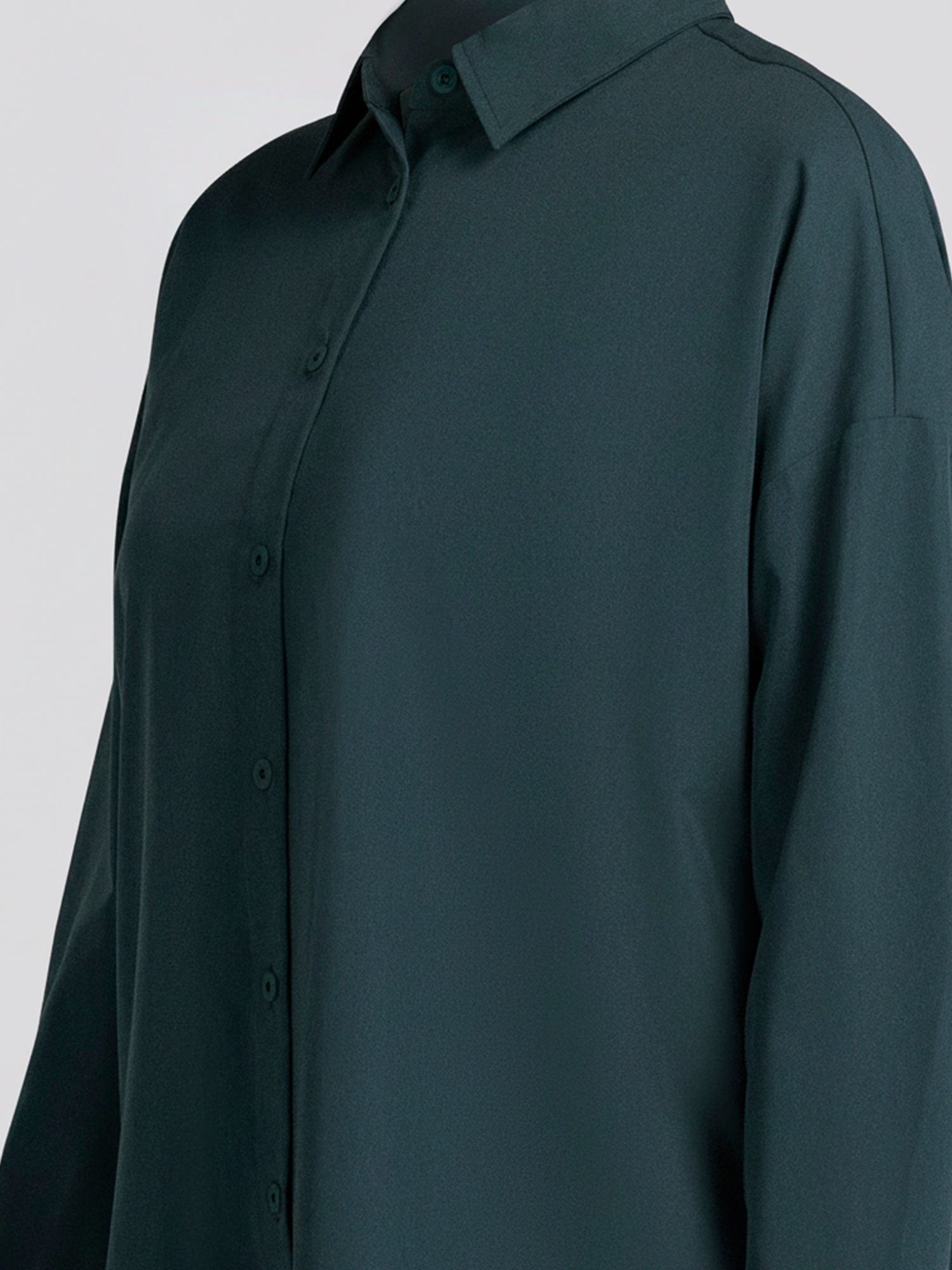 Navy Blue Classic Relaxed Longline Button-Down Shirt