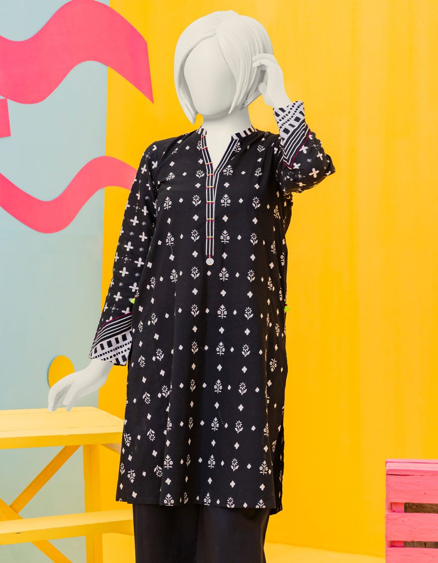Black Lawn Teens Kurti | Jygk-S-Ygkl-109-24