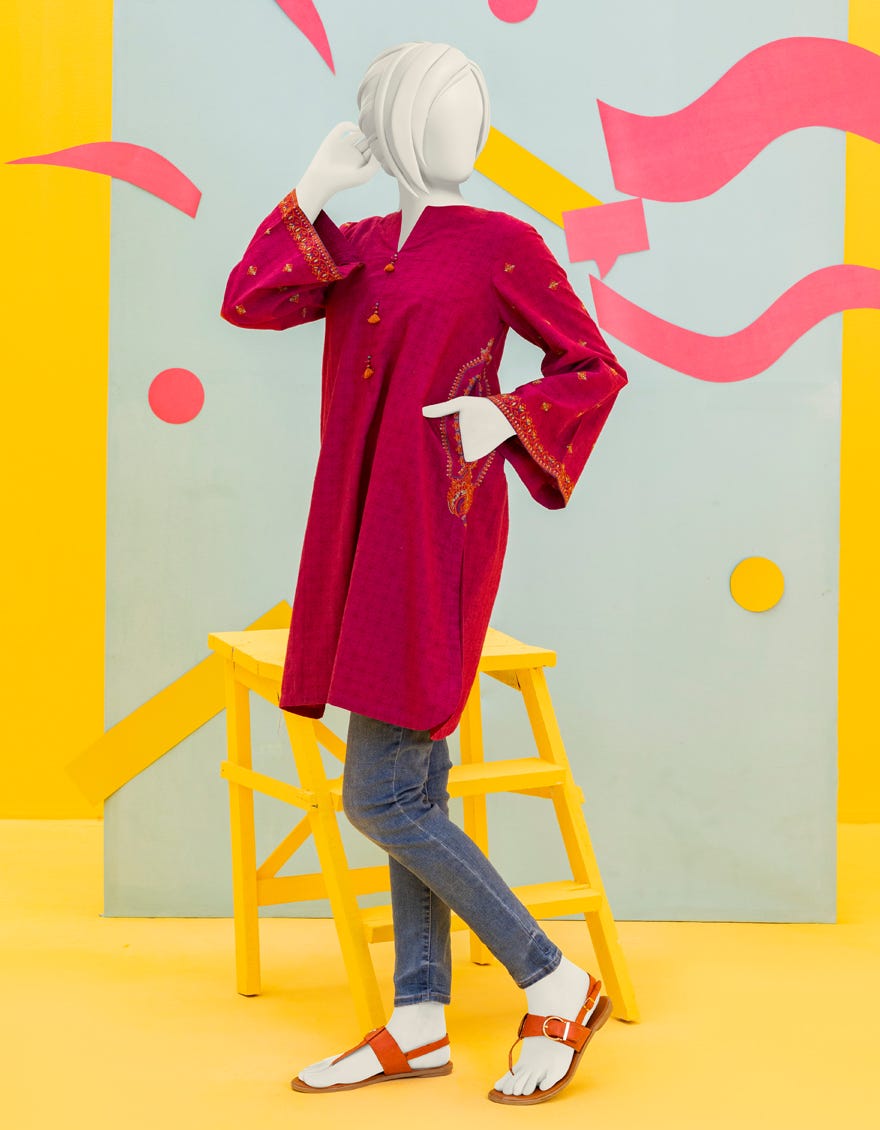 Purple Textured Teens Kurti | Jygk-S-Ygkl-124-24