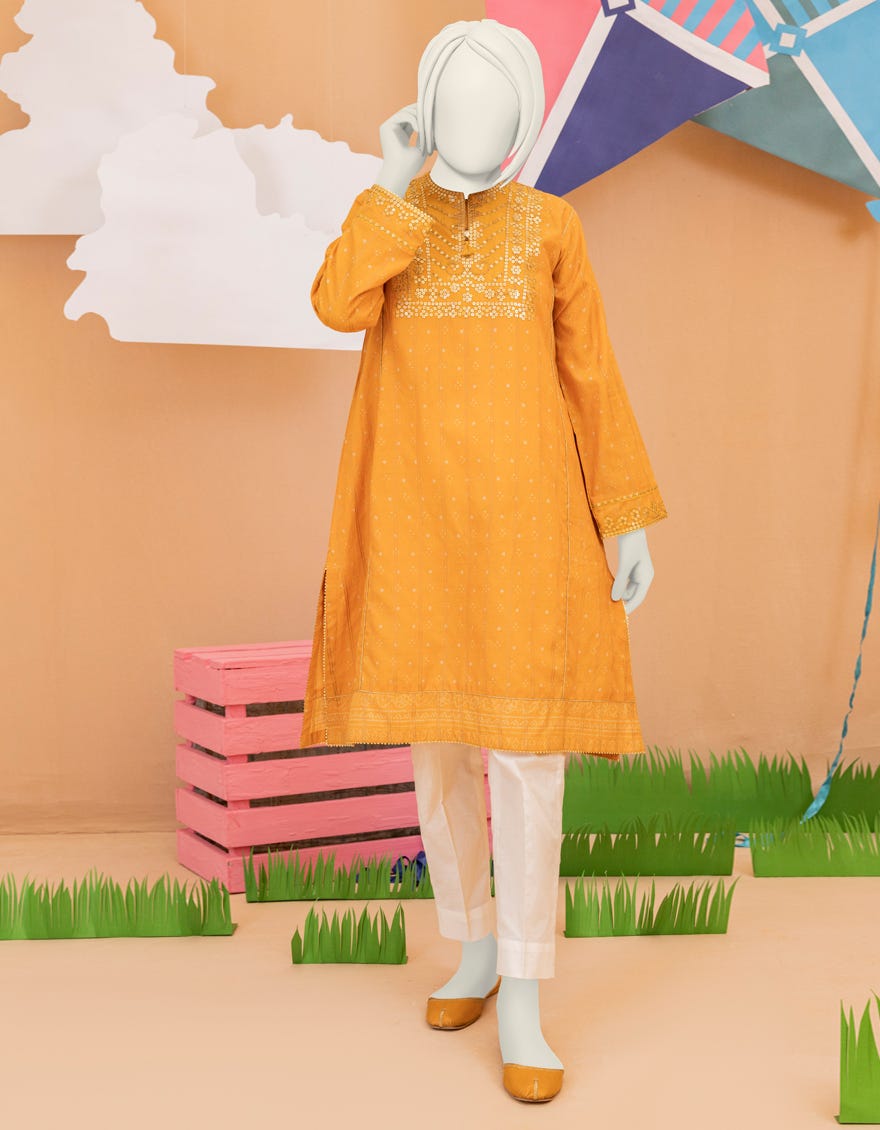 Mustard Lawn Teens Kurti | Jygk-S-Ygkl-134-24