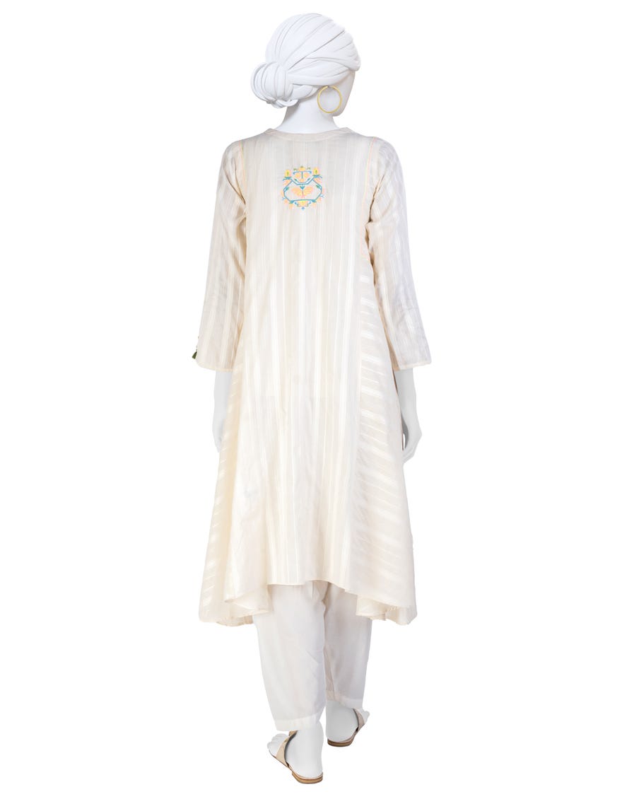 OFF WHITE LAWN KURTA