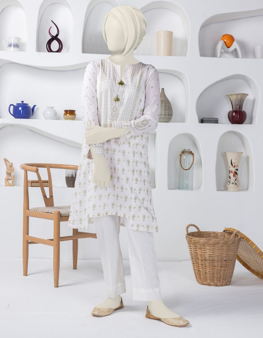 Off White Lawn Kurti | Jygk-S-Ygkl-174-24
