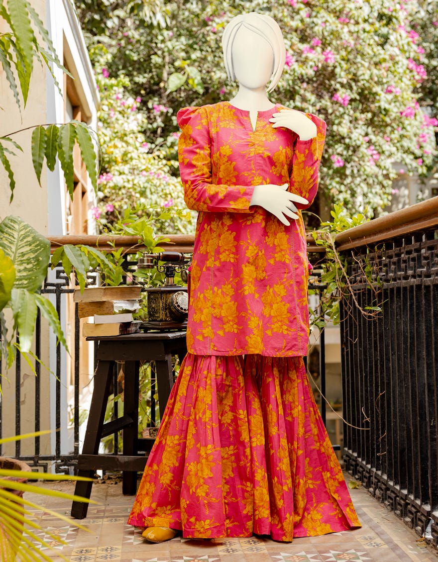Orange Lawn Teens 2 Piece Stitched | Jgk-S-Ygtl-443-23