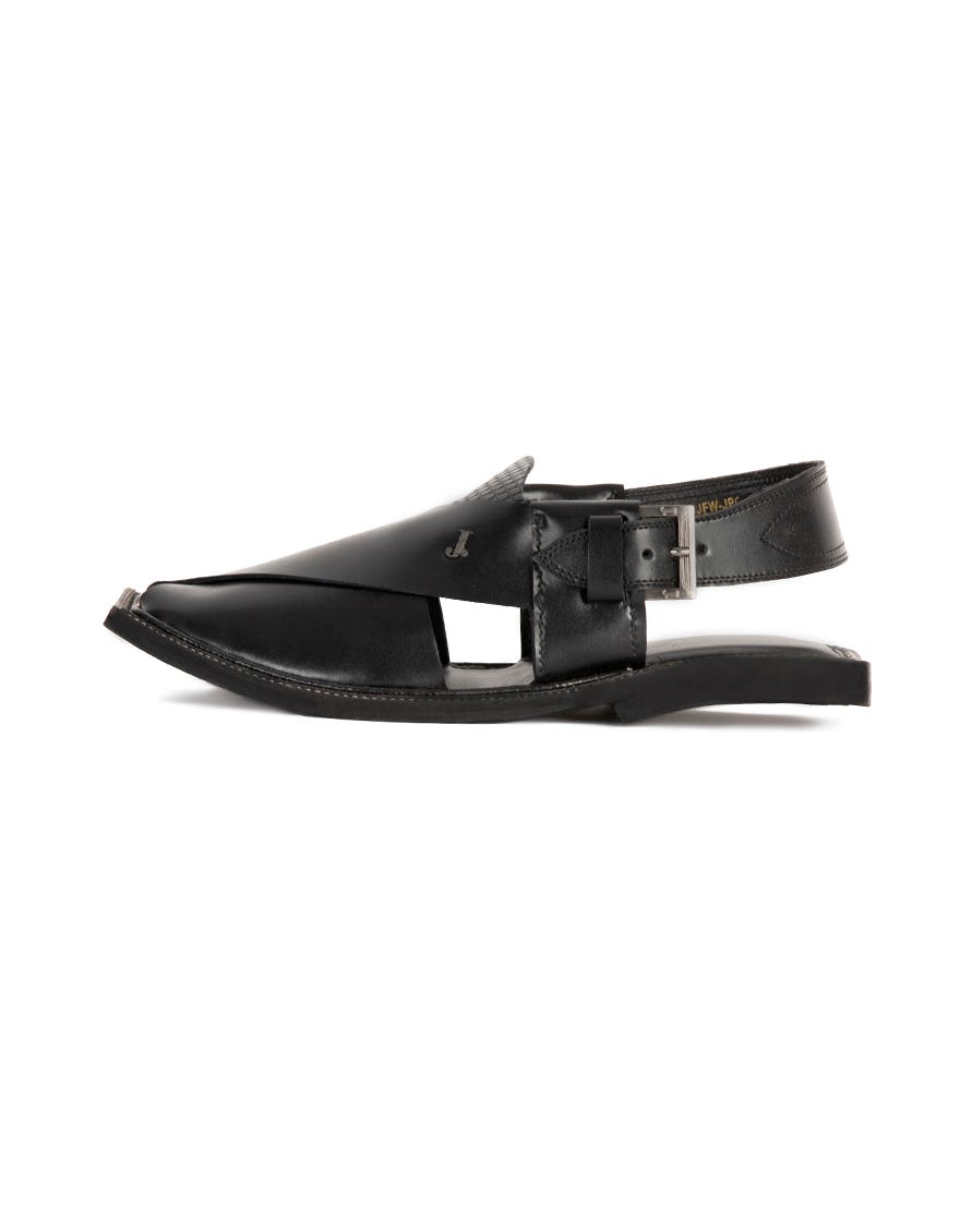 BLACK MEN PESHAWARI CHAPPAL JJFW JPC 11430