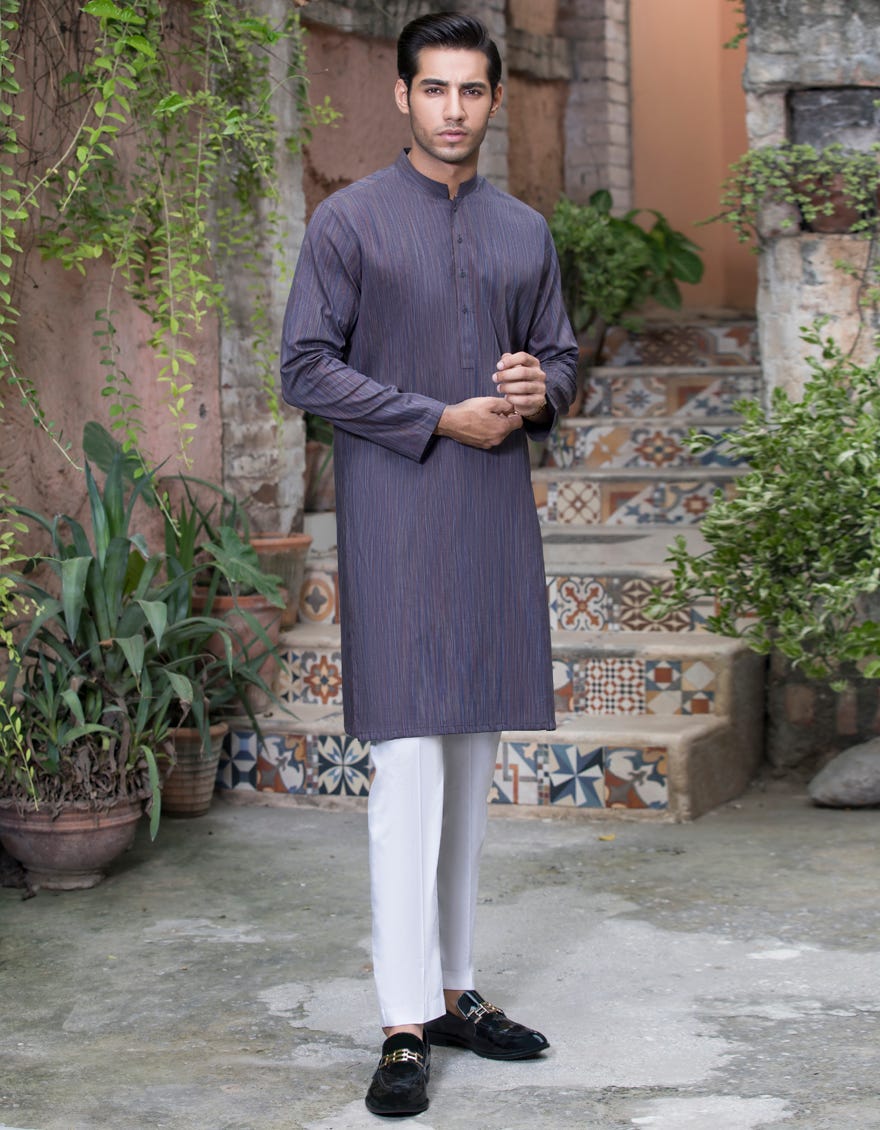 MULTI PURPLE COTTON UNSTITCHED KURTA FABRIC JJMK 1980