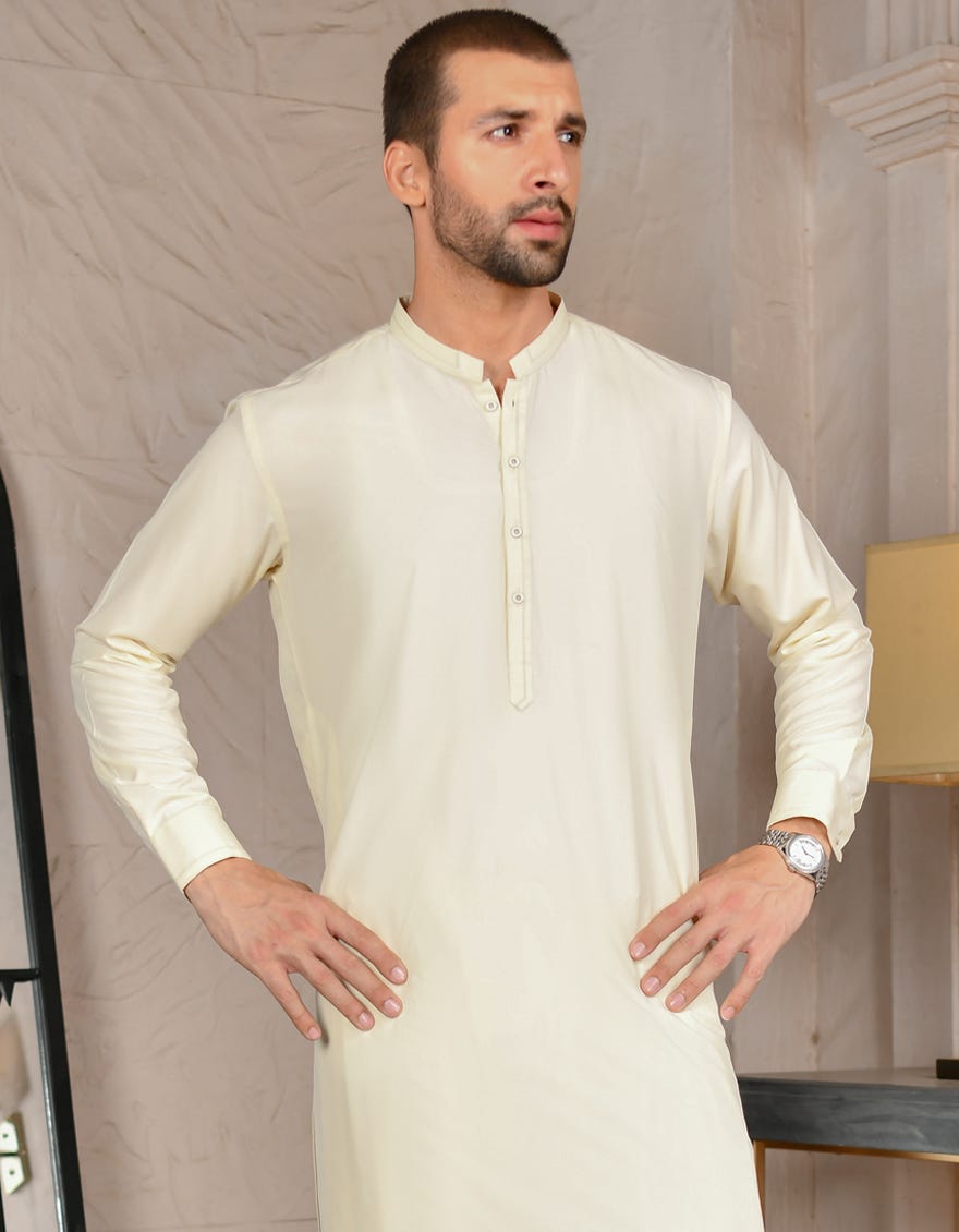 CREAM BLENDED KAMEEZ SHALWAR JJKS A 44034