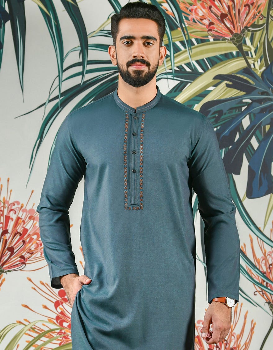GREEN BLENDED KURTA JJK 44076
