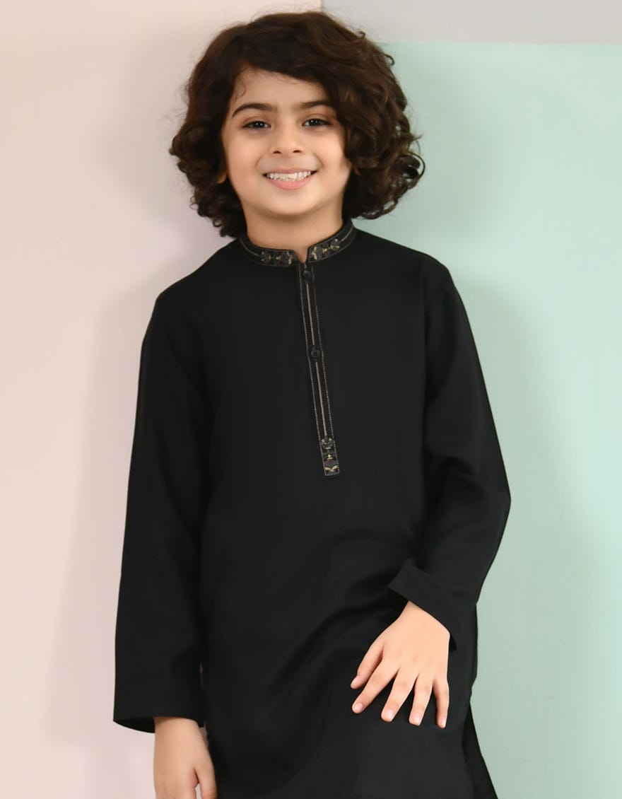 Junaid jamshed 2025 black kurta