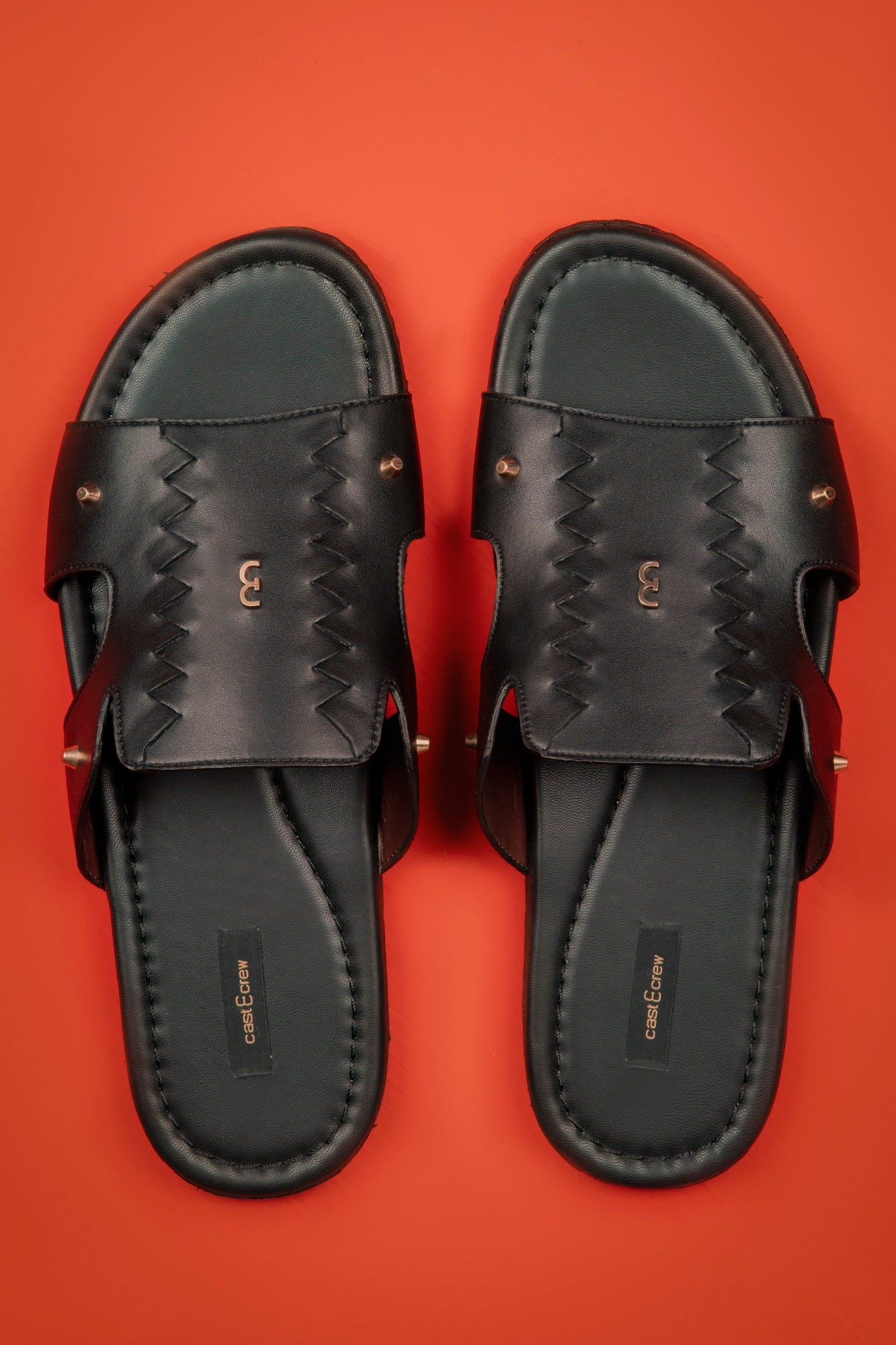 BLACK BRAIDED LEATHER SANDALS CCFW MS 003