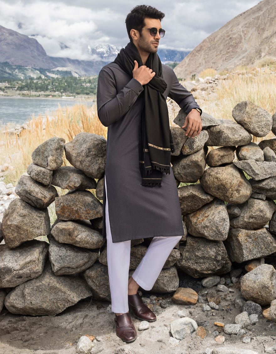 Black shawl hot sale for men
