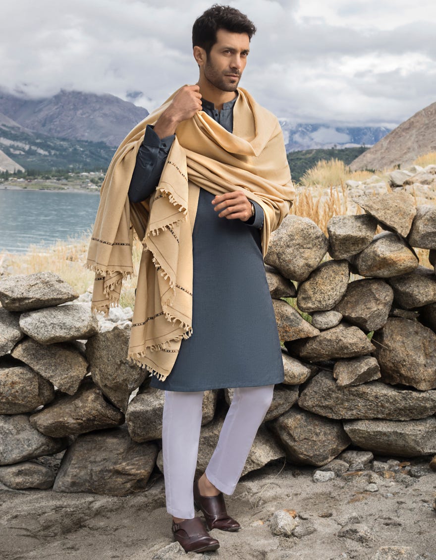 FAWN BLENDED MEN SHAWL JJID SHAWL