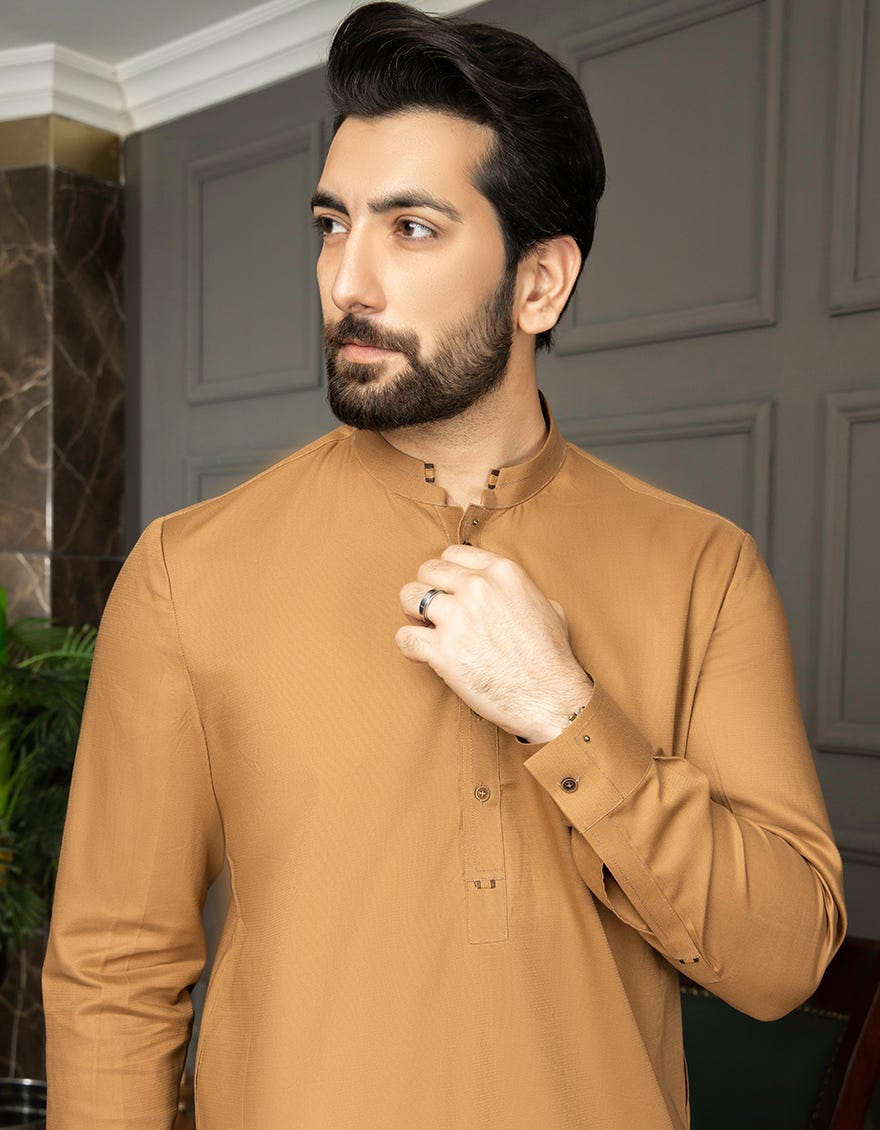 Camel colour kurta pajama top
